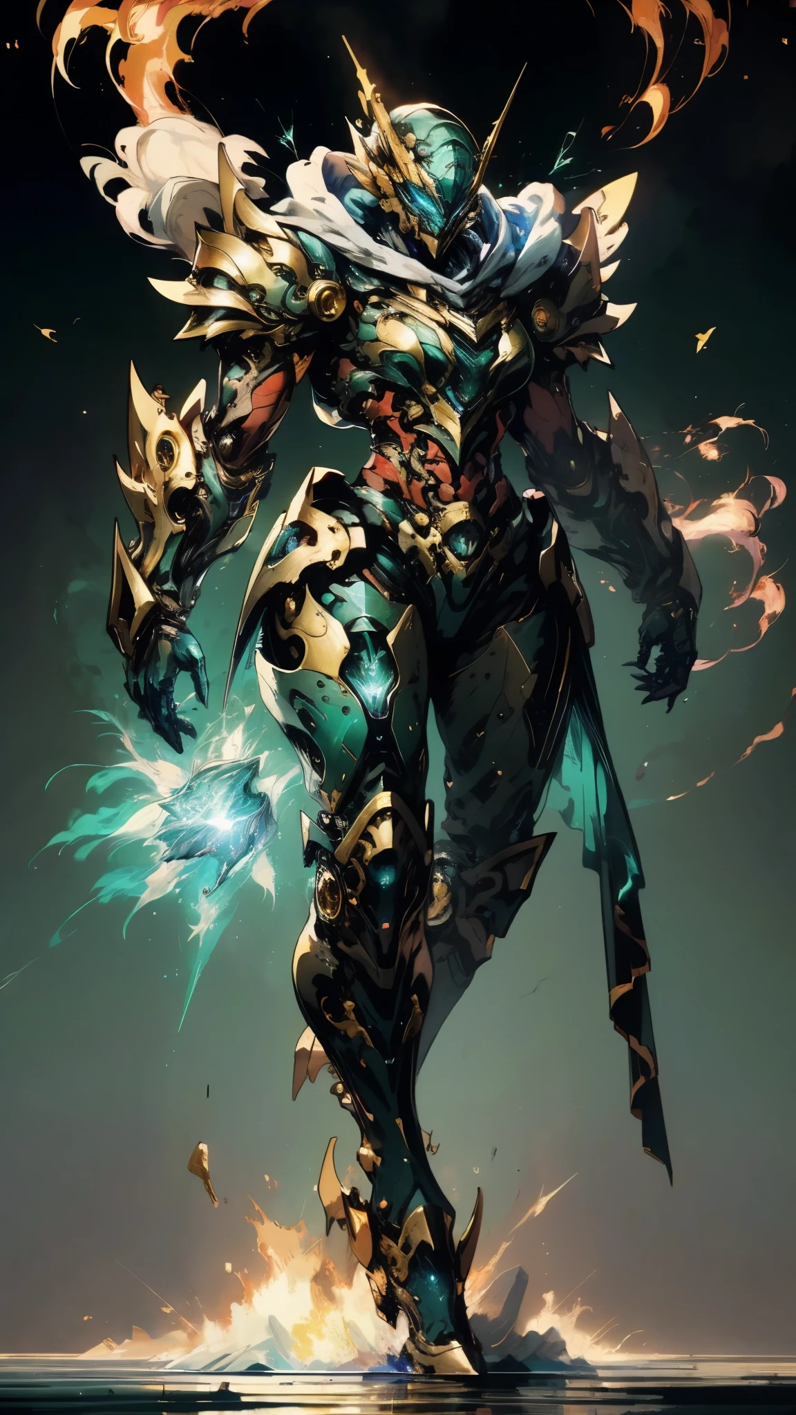 A woman adorned in fantasy-style full-body armor, a crown-concept fully enclosed helmet that unveils only her eyes, a composite layered chest plate, fully encompassing shoulder and hand guards, a lightweight waist armor, form-fitting shin guards, the overall design is heavy-duty yet flexible, (the armor gleams with a golden glow, complemented by red and blue accents), exhibiting a noble aura, she floats above a fantasy-surreal high-tech city, this character embodies a finely crafted fantasy-surreal style armored hero in anime style, exquisite and mature manga art style, (mixture of Queen bee and Spider concept Armor, plasma), ((Element, elegant, goddess, femminine:1.5)), metallic, high definition, best quality, highres, ultra-detailed, ultra-fine painting, extremely delicate, professional, anatomically correct, symmetrical face, extremely detailed eyes and face, high quality eyes, creativity, RAW photo, UHD, 32k, Natural light, cinematic lighting, masterpiece-anatomy-perfect, masterpiece:1.5