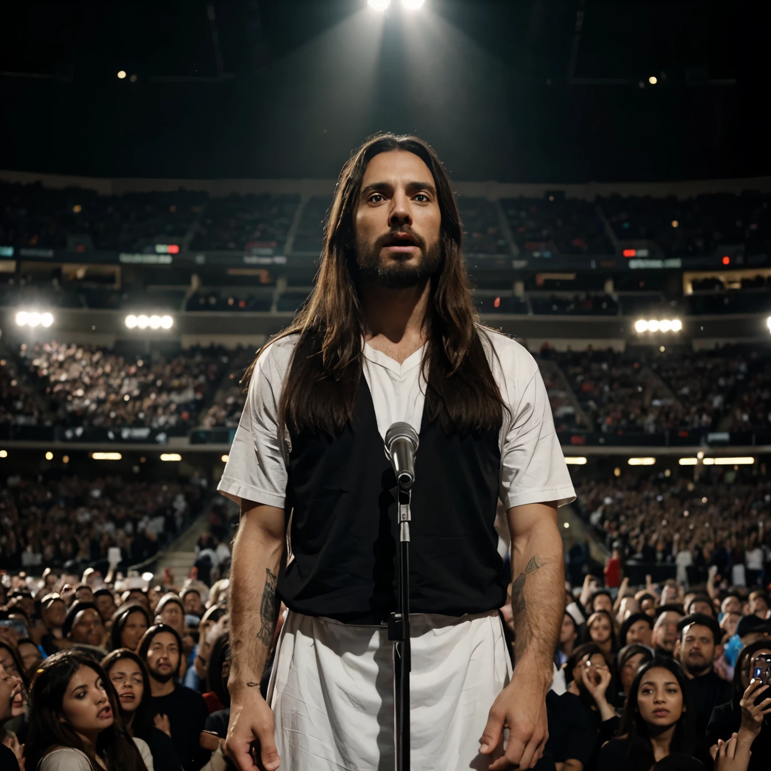 Jesus Christ speaking to the crowd