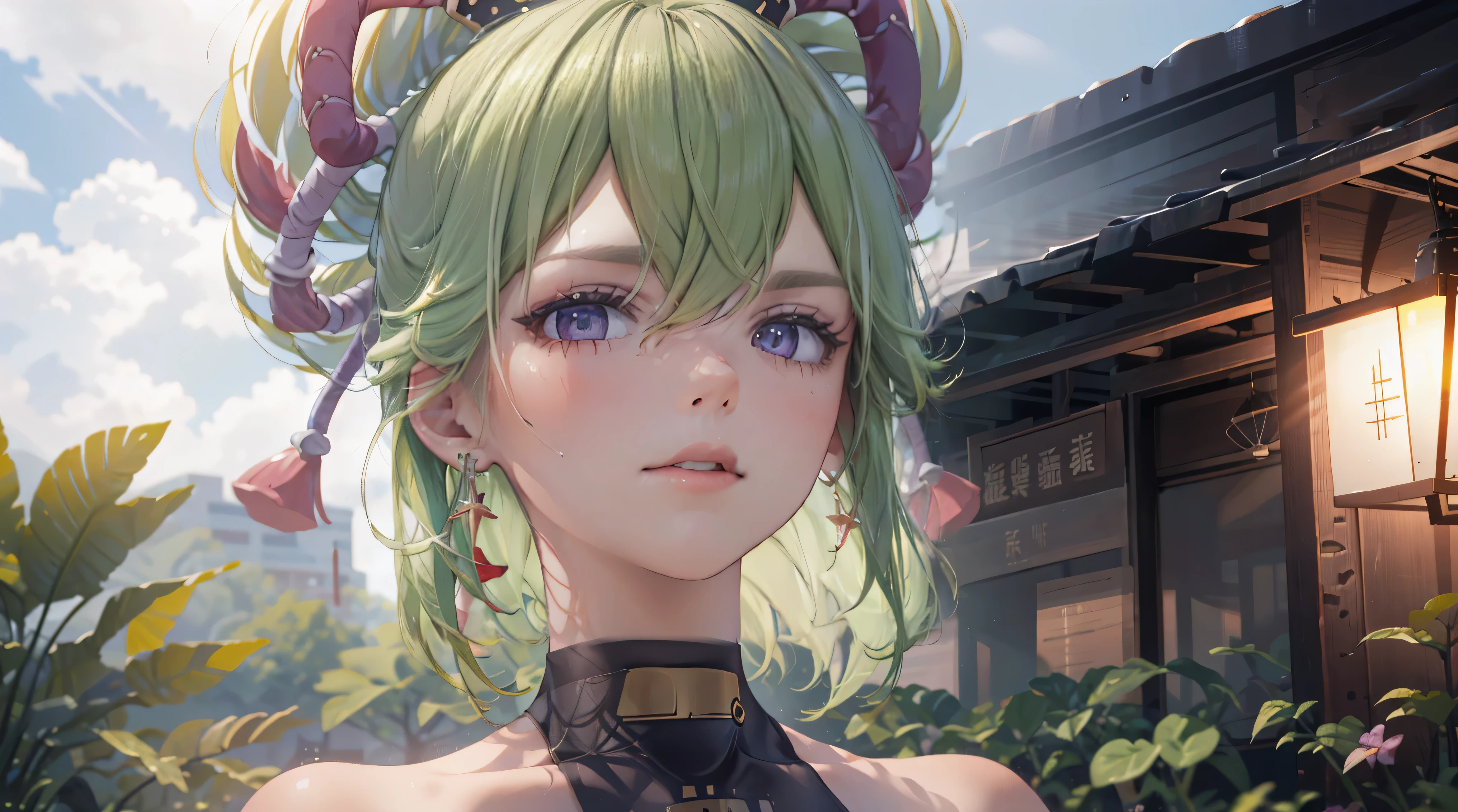 (best quality,8k,height,Masterpiece:1.2),(realistic,photorealistic,photo-realistic:1.37), In purple eyes, Classic maid outfit, Traditional Japanese Bakery,Beautifully detailed eyes,happiness,glowing eyes,smile,บรรยากาศquiet,Traditional Japanese clothing,work(best quality,Full range,advert:1.2),bright and warm,Sweet and sleepy,happinessบริบูรณ์,รอยsmileสดใส,cherry tree,quiet,aroma,dreamlike,bright colors,delicate light,Traditional Japanese tea set,Lively atmosphere