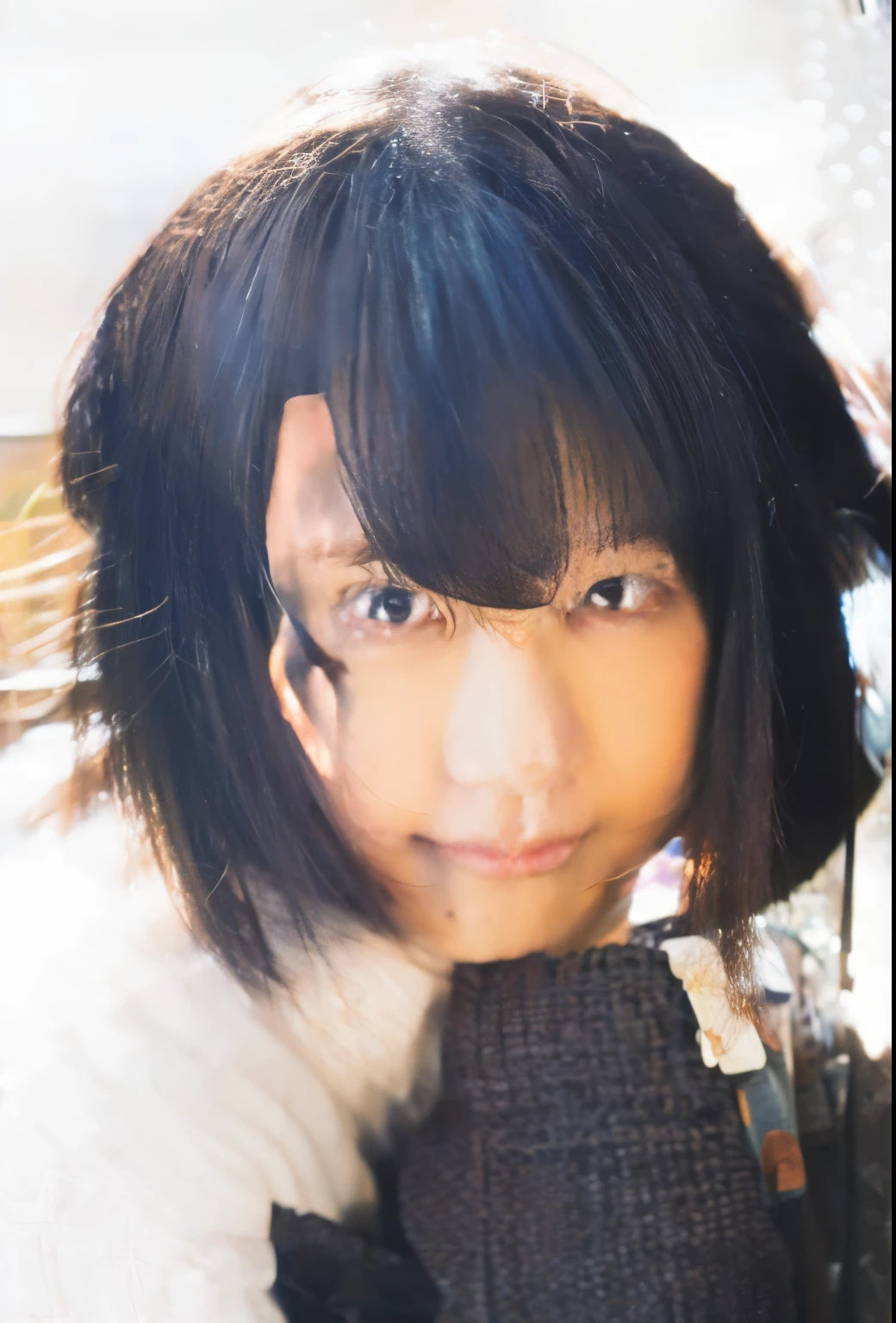 ,beautiful detailed eyes,perfect anatomy,,,{{{{{one side up}}}}},dark-blue hair, {{{small breasts}}},,cute,hair flaps,Vtuber,detailed,sidelock,asymmetrical bangs,{heart-shaped pupils},game cg,brown eyes,solo focus,{{tsurime}},short hair, masterpiece,battle uniform ,子供