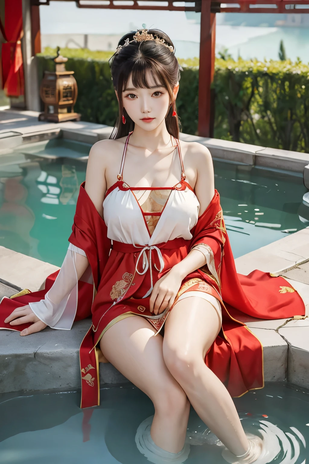 mix4, hanfu, tang style
An ancient Chinese beauty, Full Length Shot (FLS), she should have a plump figure, sexy and charming, round face, beautiful and clear facial features, wearing gorgeous clothes, ancient Chinese bun, best picture quality, super depiction Accurate, ultra-detailed depiction, presenting mature female image, original scene painting