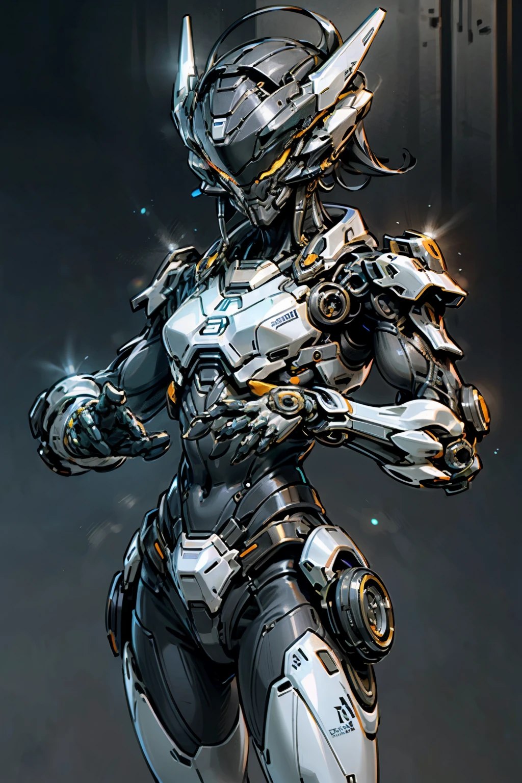 "((Masterpiece)), ((Top Quality)): Behold the breathtaking spectacle of an Enhanced Human Figure in a Zeo-futuristic context. The human form, clad in a sleek suit, exudes confidence and determination as advanced technology seamlessly integrates with their being. Cybernetic implants gleam with intricate details, neo-robotic Miko prosthetics gracefully extend from limbs, and genetic enhancements pulsate with vibrant energy. Neural interfaces emit a soft, ethereal glow, while augmented reality displays flicker with vital information.

The figure's confident posture and intense expression radiate mastery over their enhanced abilities. Surround