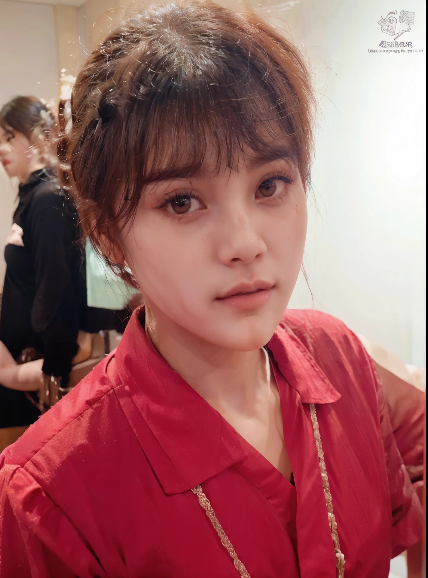 Joven pelirrojo suga de bts con ojos grandes y lindos. Cara perfecta, cabello perfecto, ojos verdes claro, labios rosados de princesa. Suga de bts joven, cabello largo y pelirrojo cereza, cara perfecta masculina. Suga de bts 2013.