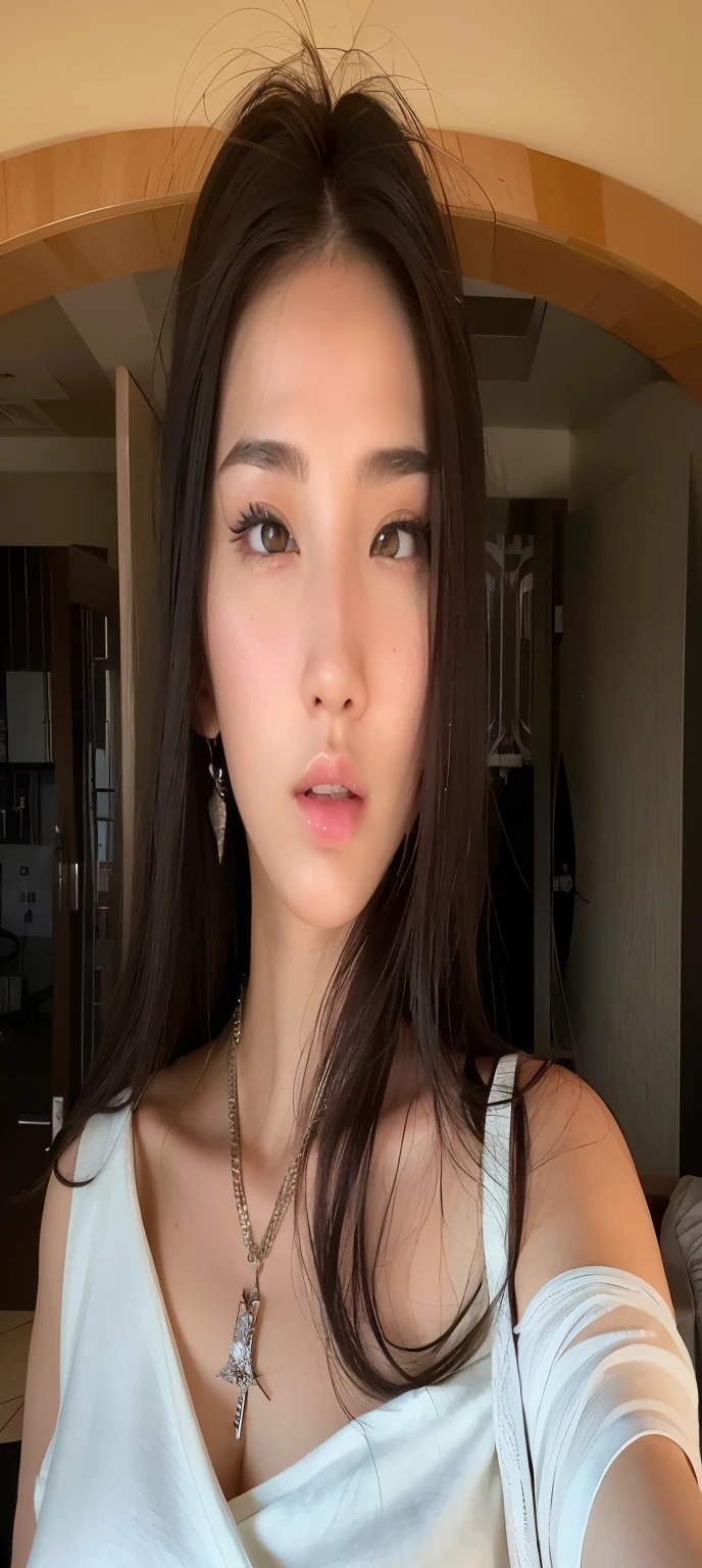 araffed woman with long dark hair and a white top taking a selfie, beautiful asian girl, an asian woman, beautiful asian woman, asian features, asian beautiful face, gorgeous young korean woman, beautiful south korean woman, asian girl, gorgeous chinese model, asian face, asian women, beautiful young asian woman, xision wu, a young asian woman, instagram model