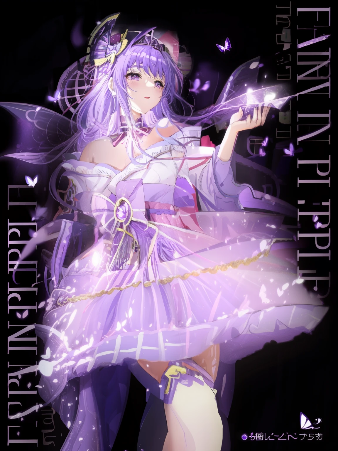 Arafad image of a woman wearing a purple dress and butterfly wings, fairy tale core, Light purple, princess of amethyst, Belle Defin, ball jointed doll, deep purple, fantasy dress, wearing purple clothes, Astral Fairy, purple skin color, fantasy costumes, Ethereal fairy tale, deep purple garments, Wearing a purple romantic tutu, violet skin, 🌺 CG society