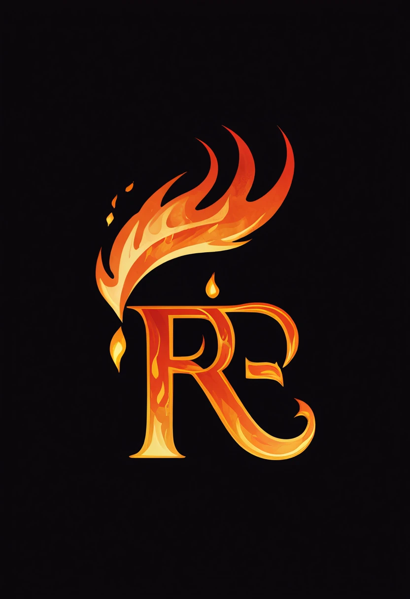 Logo "fire", text as "fire", creative Font Design, typeface, spirit of fire, Message card design, magical letter-shaped flame, magical flame, txt says "fire"