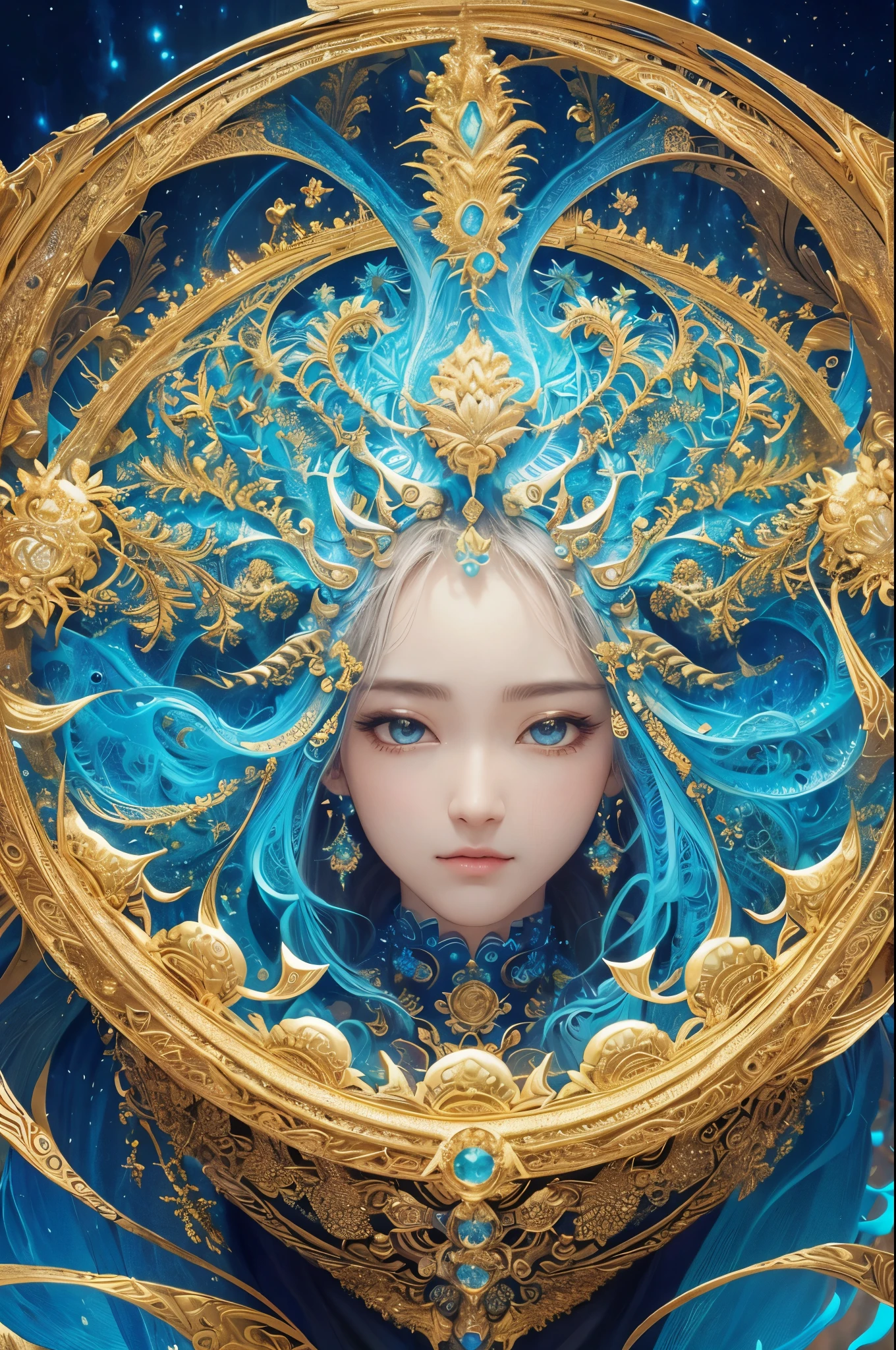 ultra-detailliert、Fractal Art、krystal、masterpiece、top-quality、超A high resolution、(masterpiece、top-quality、top-quality、Official art、Beautifully Aesthetic:1.2)、ighly detailed、(Fractal Art:1.3)