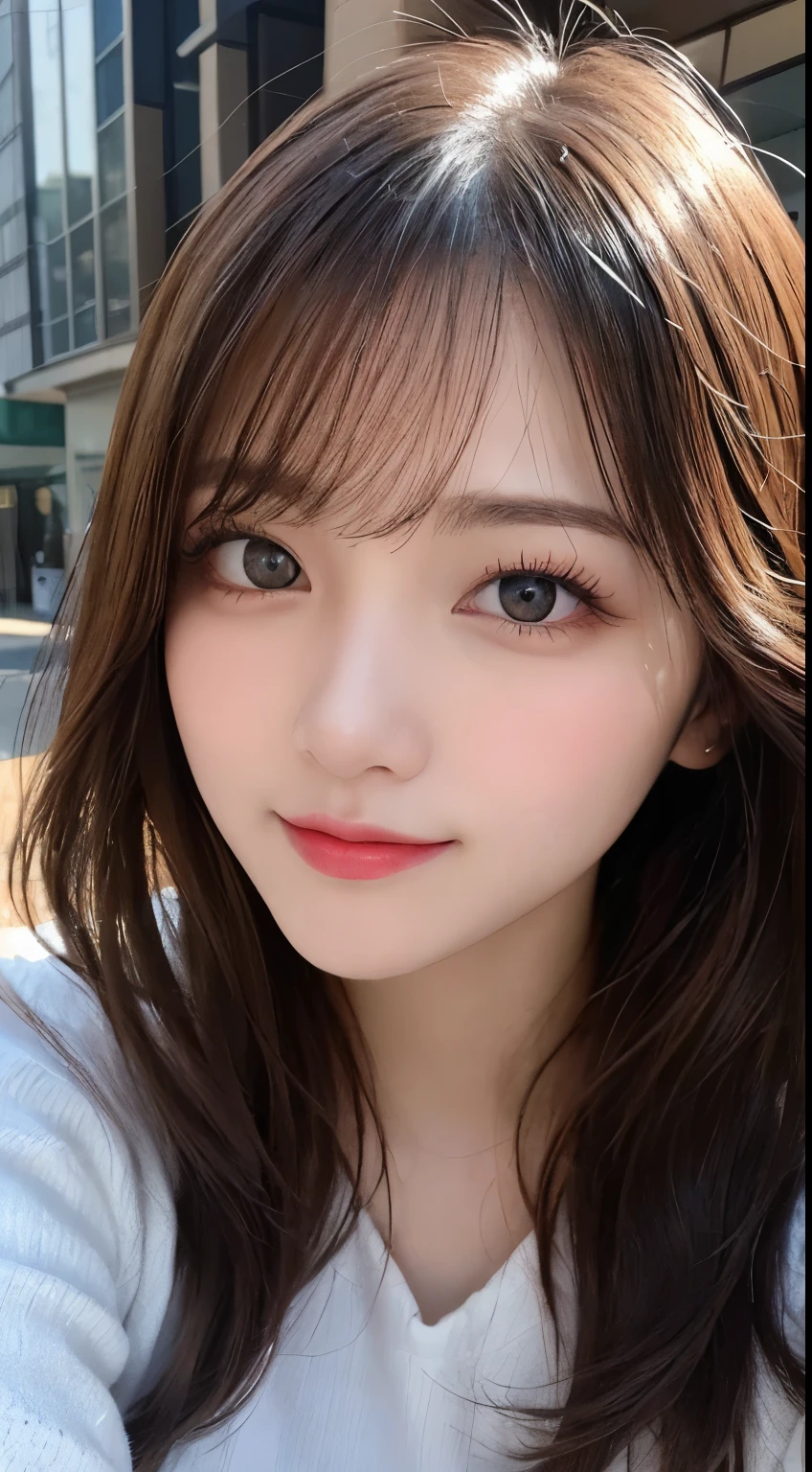 table top, highest quality, shape, Super detailed, finely, High resolution, 8k wallpaper, 完璧なダイナミックな構shape, beautiful and detailed eyes, winter dress,medium hair, small breasts, natural color lip, random sexy pose,smile,big city、20 year old girl、midnight、beautiful and detailed face、perfect and beautiful face,Big eyes、RAW photo、Spread your arms and legs wide apart、beautiful and detailed eyes、small face、beautiful duplex、slim face and style、Look up and look sexy and sweet