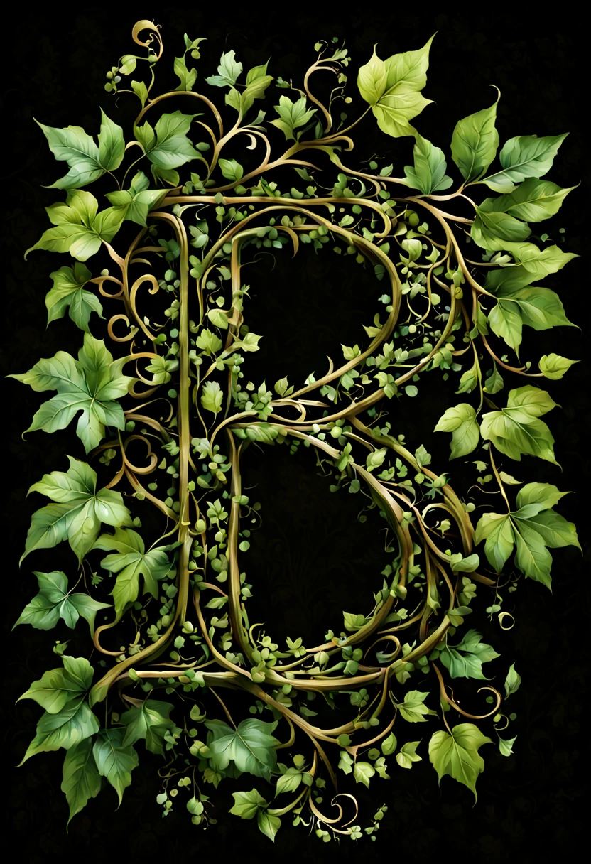 Font design bright and clear text symbols "Life", The artistic font design creative master meticulously describes the intricate details of leaves and vines in extreme detail., masterpiece, beautiful. lifelike, 原始图像masterpiece, anatomically correct, Best quality photo quality.ultra high definition