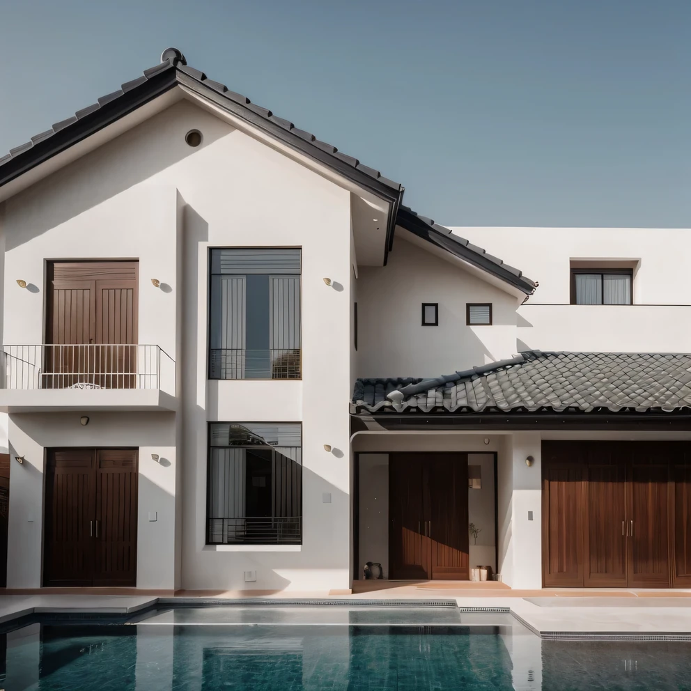 /img Muji style villa photos. informal, warm, modern, luxurious, Inspired by Gabriel Cecilio. morning sun. Architectural Photography 32k Grand Composition, wide angle