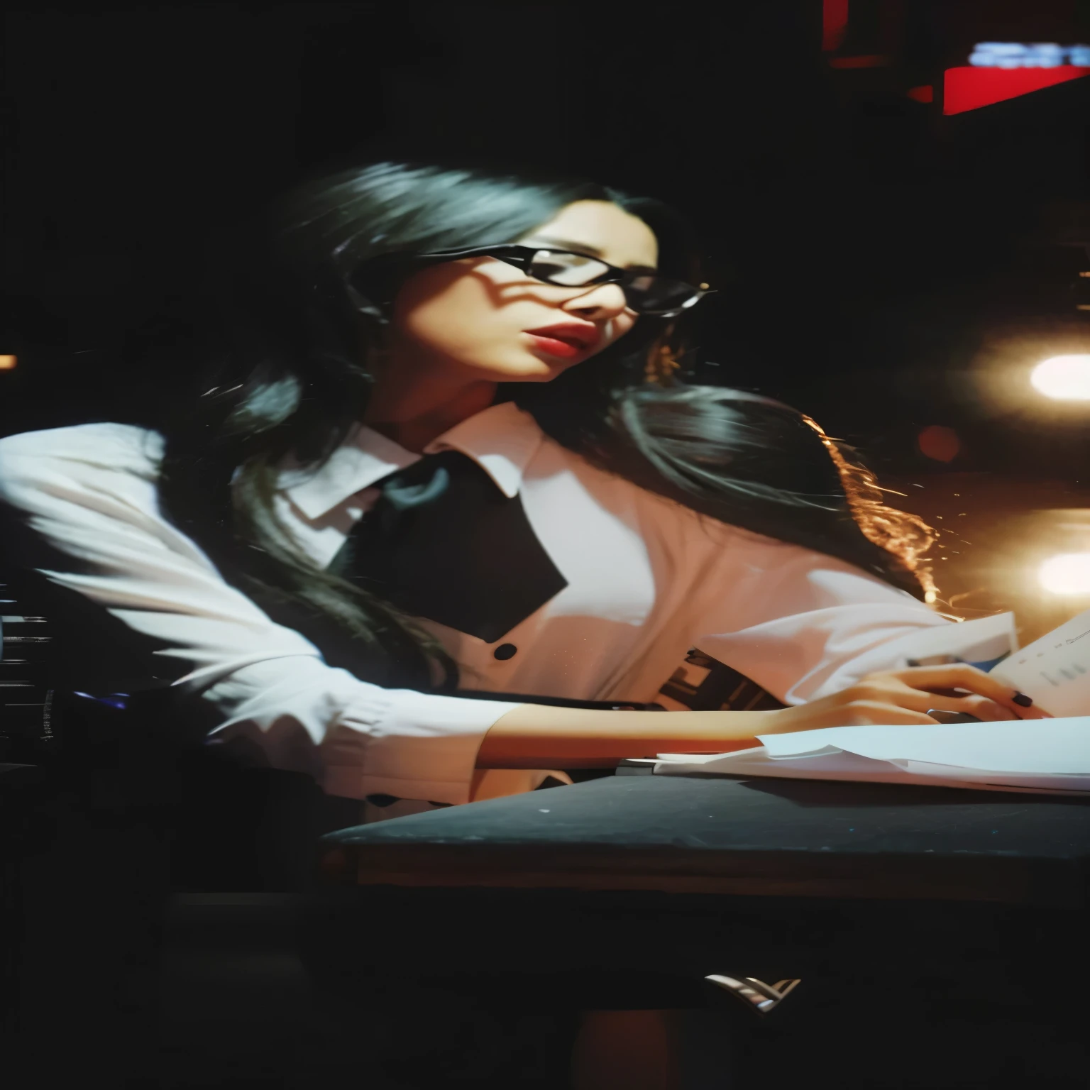 Mujer con gafas sentada en una mesa con una vela encendida., bae suzy, jisoo de blackpink, Jisoo de Blackpink, & his expression is solemn, mahira khan como anuncio&d mago, cindy avelino, por Emma Andijewska, tiro sincero, jossi de blackpink, jia, jinyoung shin, foto sincera, imagen de perfil, kda, irelia