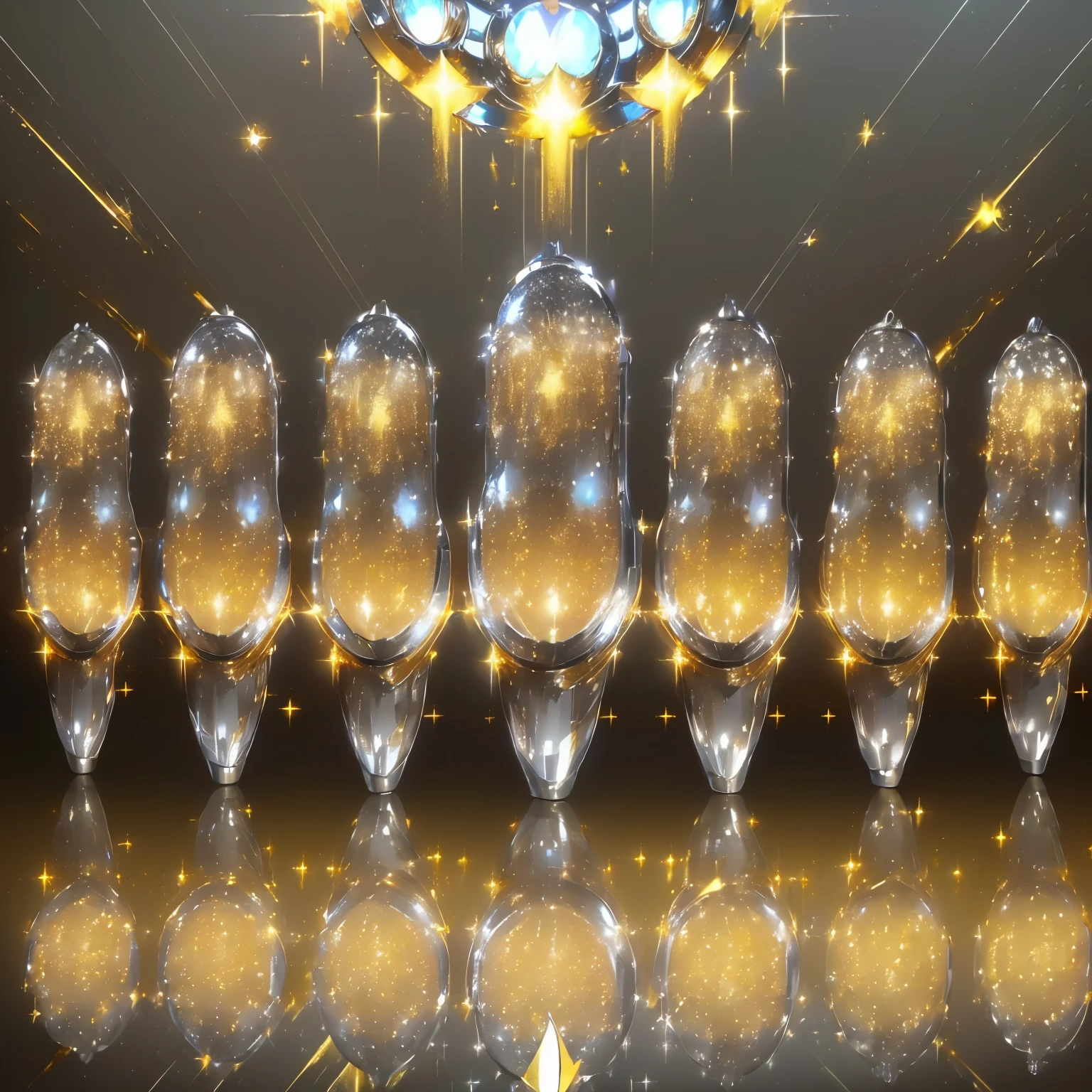 best quality, 32k, (sparkling, shining brightly, shiny chrome plated, shiny gold plated, shiny silver plated:1.7)
