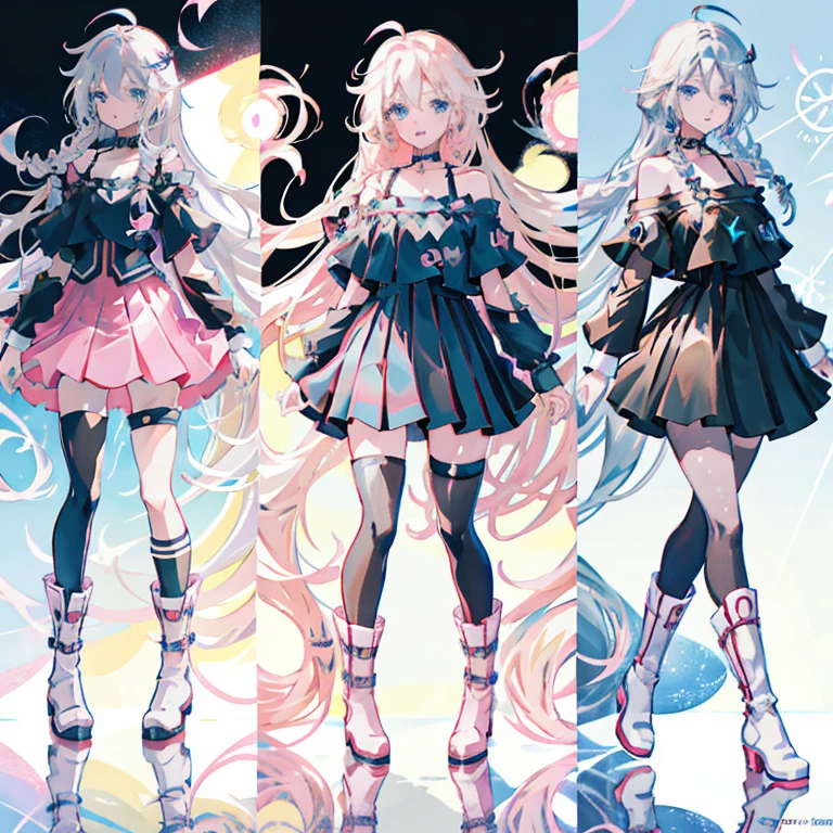 anime - style image of a woman in a short dress and boots, pretty anime character design, anime full body illustration, anime character design, gothic maiden anime girl, anime girl wearing a black dress, detailed anime character art, trending on artstation pixiv, cute anime waifu in a nice dress, anime vtuber full body model, anime visual of a cute girl