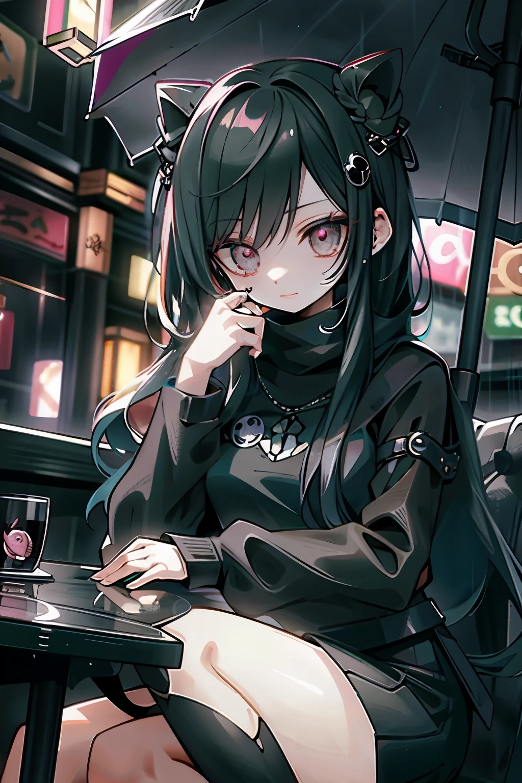 dark long hair