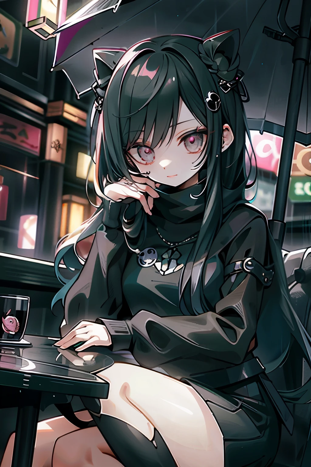 dark long hair