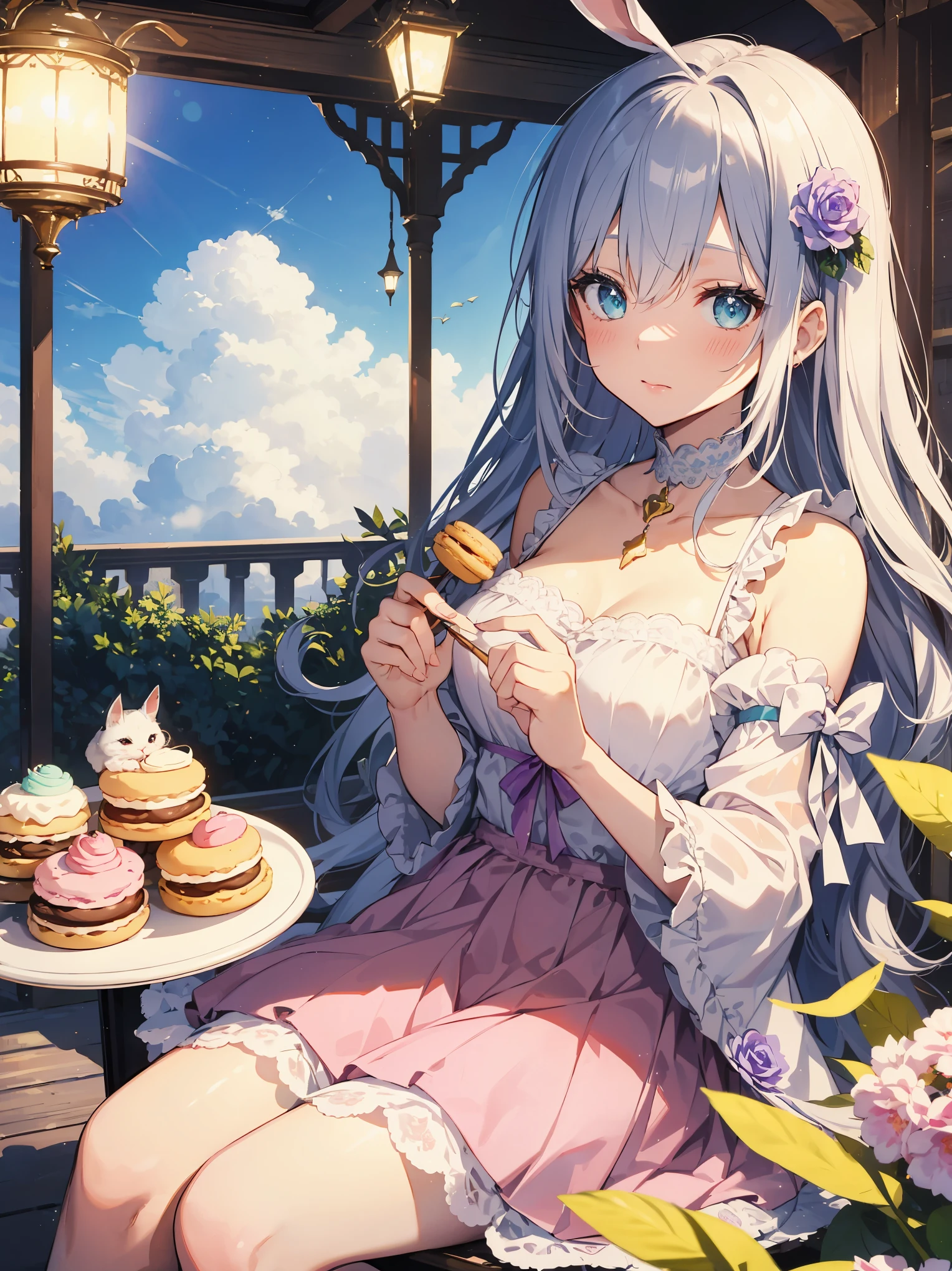 ((masterpiece)), ((top quality)), (super detailed), ((cute)), cute, (lovely), ((unbelievably super cute)), ((very detailed)), 4k, (8k), top quality,
Guidelines for creating illustrations that express a "dreamy cute" worldview.
Theme:.
Dreamy fairy-tale world
Sweet and romantic atmosphere
Expressing a girl's longing
Elements: 1.
1. colors: pastel colors: pink, light blue, lavender, mint green, etc.
Pastel colors: pink, light blue, lavender, mint green, etc.
Light shades: white, beige, cream, etc.
Sparkling elements: gold, silver, pearls, etc.
2. motifs: animals
Animals: rabbits, cats, bears, unicorns, etc.
Sweets: cakes, macaroons, ice cream, etc.
Magic items: walking sticks, tiaras, magic wands, etc.
Flowers: roses, ranunculus, violets, etc.
3. composition
Dreamy landscape: above the clouds, rainbow, castle, etc.
Girl in the center: sitting, standing, playing, etc.
Painted with animals or sweets
Fairy-tale accessories: hearts, stars, ribbons, etc.
4. tastes: soft line drawings
Soft line drawings
Delicate depiction
Rounded forms
Watercolor, pastel-like texture
Generated example: A girl in a pink dress on a cloud with a rabbit and a macaron.
Above the clouds, a girl in a pink dress is holding a rabbit and macaroons
Girl on unicorn flying toward rainbow against lavender sky
In a mint green castle, a girl is making a cake with a magic stick
In a white room decorated with lace and ribbons, a girl is having a tea party.