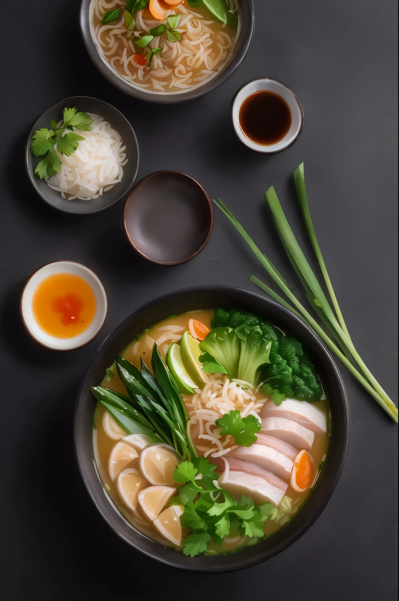Close-up of a bowl of meat and vegetable soup, high quality food photography, Inspired by Chen Dingpo, professional food photography, Real photos of delicious pho, Inspired by Kano Neimei, hd food photography, Ramen, Inspired by Hoichi Sakai, food photography, close up food photography, 4k food photography, 4 k food photography