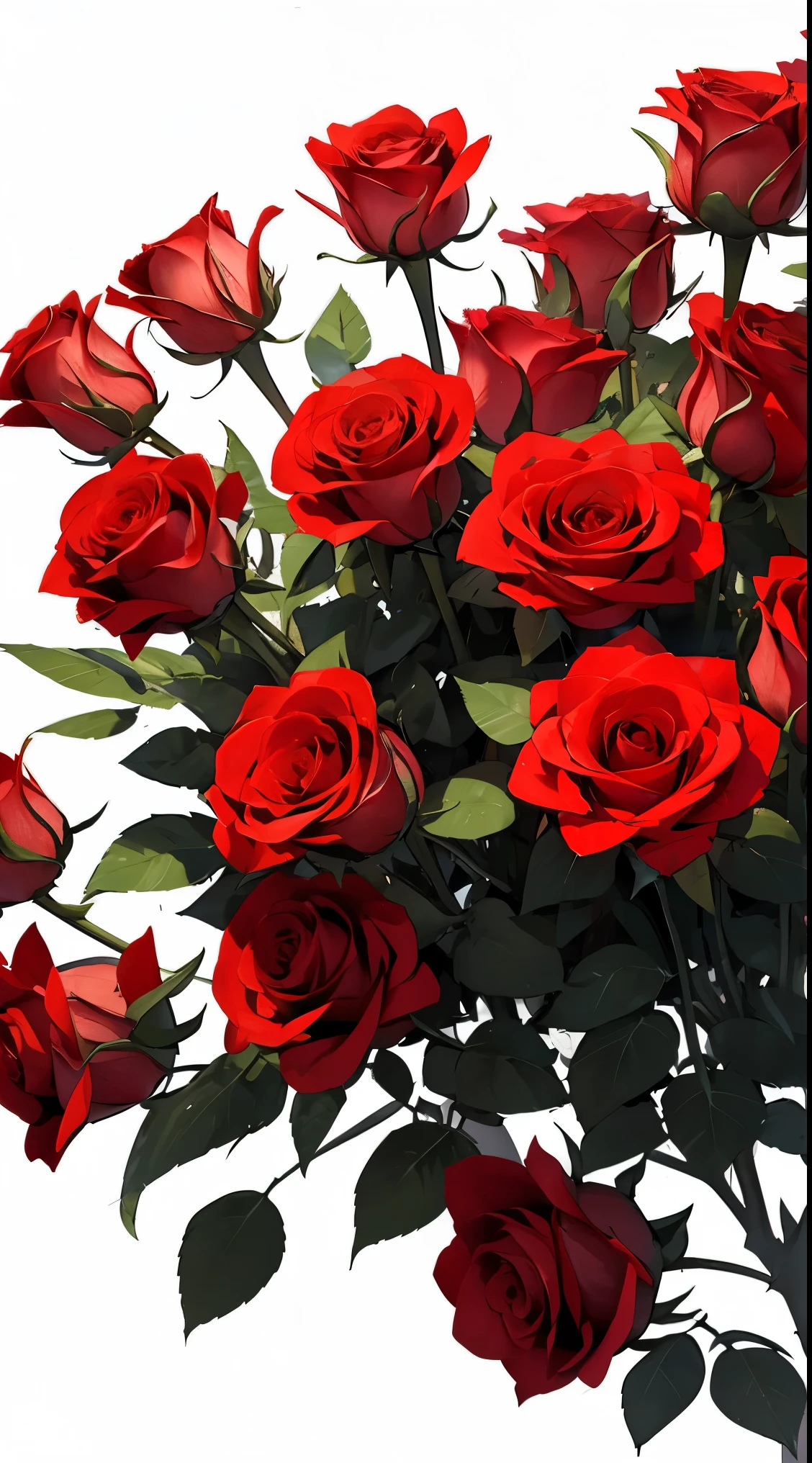 Tons of red roses, many roses, roses, high resolution,high quality, no background