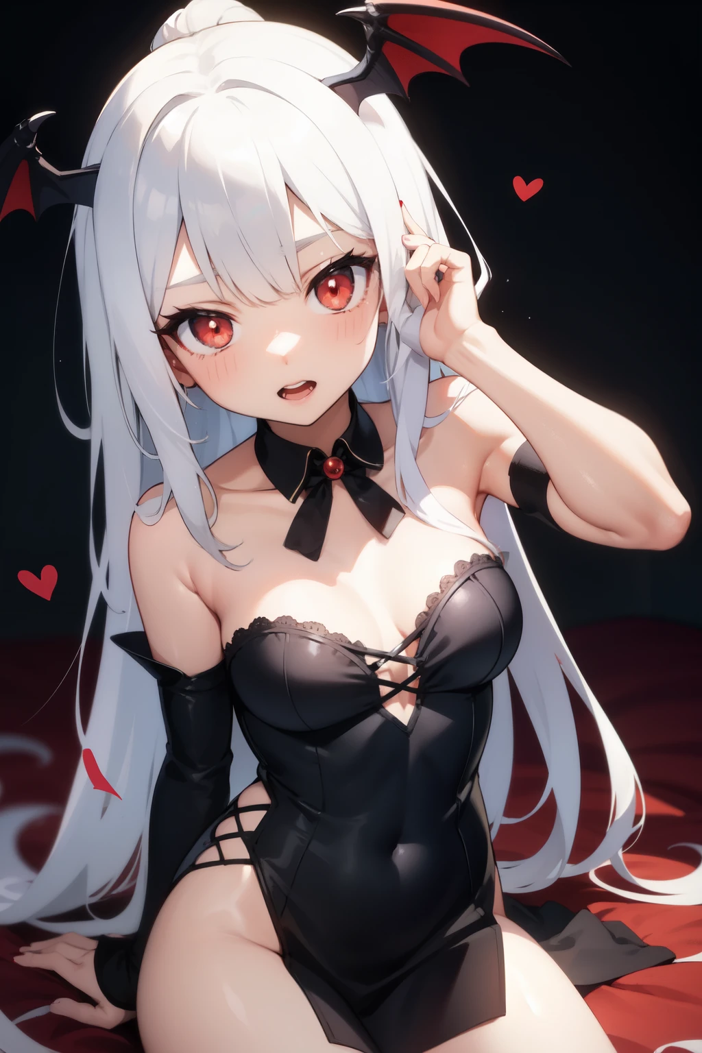 powder hair,red pupils,vampire,