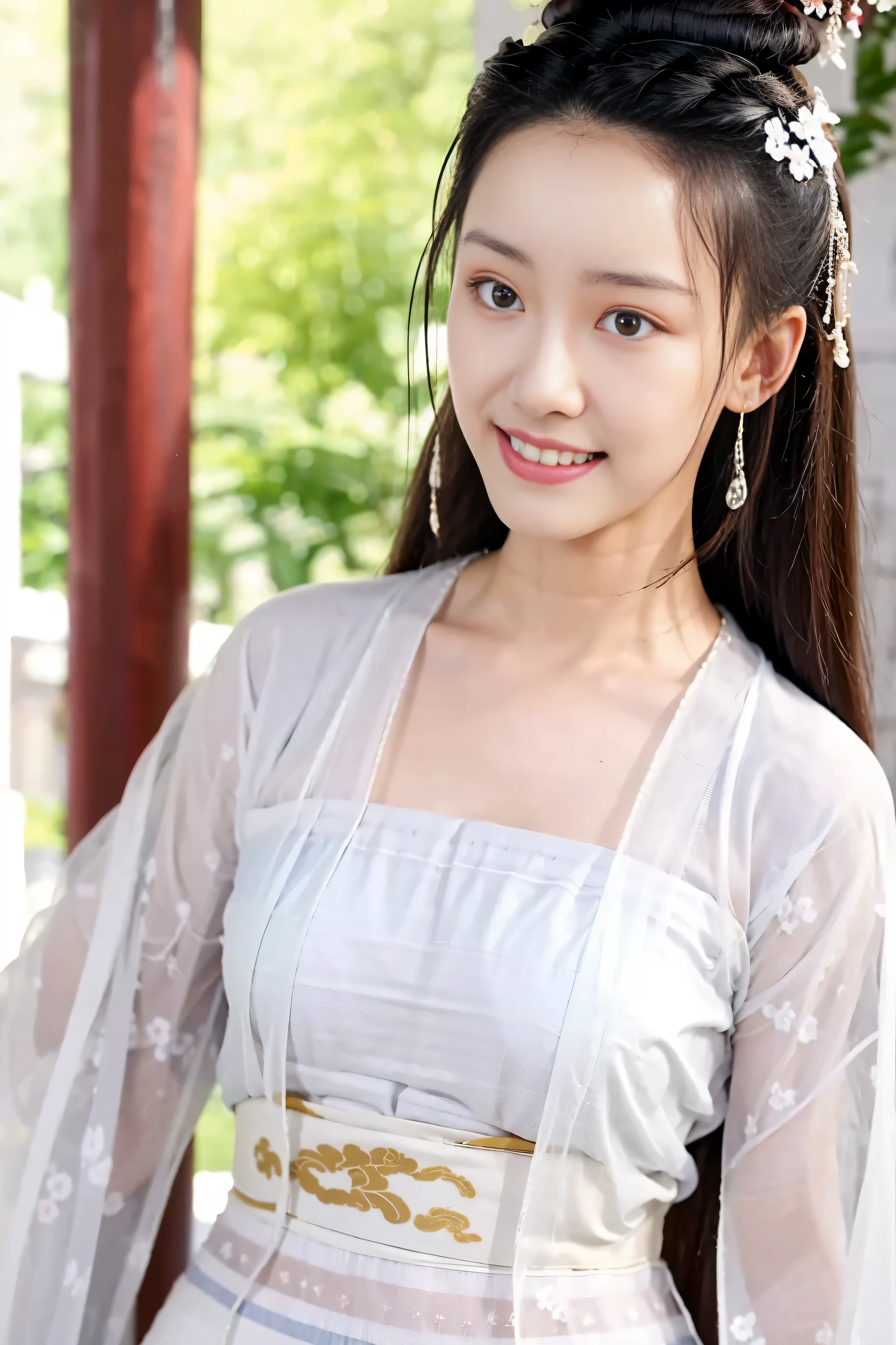 （1 20-year-old fashion model）， [[[[close up]]]], [[[[]]]], [[[[Shoulder]]]], perfect eyes, perfect iris，perfect lips，perfect teeth，Perfect skin，White skin，high dynamic range，girl，(delicate face)，(Highly clear face)，(((Smile)))，(((White ancient Chinese costume)))，(((Ancient Chinese bedroom in the background)))，(night)，4K Ultra HD, ultra high resolution, (realistically: 1.4), best quality，masterpiece，（pastel colors：1.2）