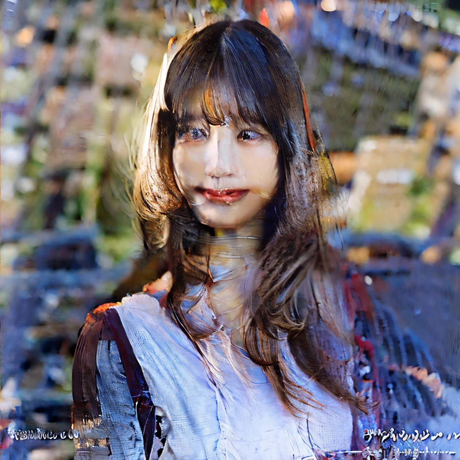 (8k、Raw photo、highest quality、masterpiece:1.2)、(realistic、Photoreal:1.37)、super detailed、Super high resolution、1 girl、see the beholder、beautiful and detailed face、laughter、narrow、(slim waist) :1.3)、white clothes、Fine and beautiful skin、skin texture、floating hair、professional lighting、Shopping mall、black rimmed square glasses 、human body as a whole、brown hair
