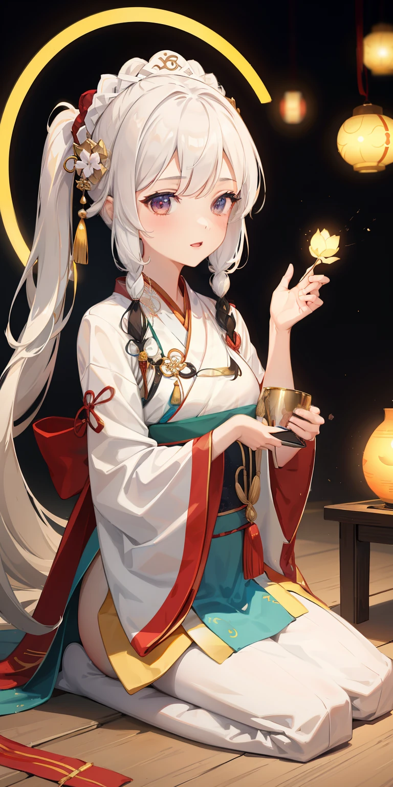 1girl, (hanfu), glowing, sidelighting, wallpaper,