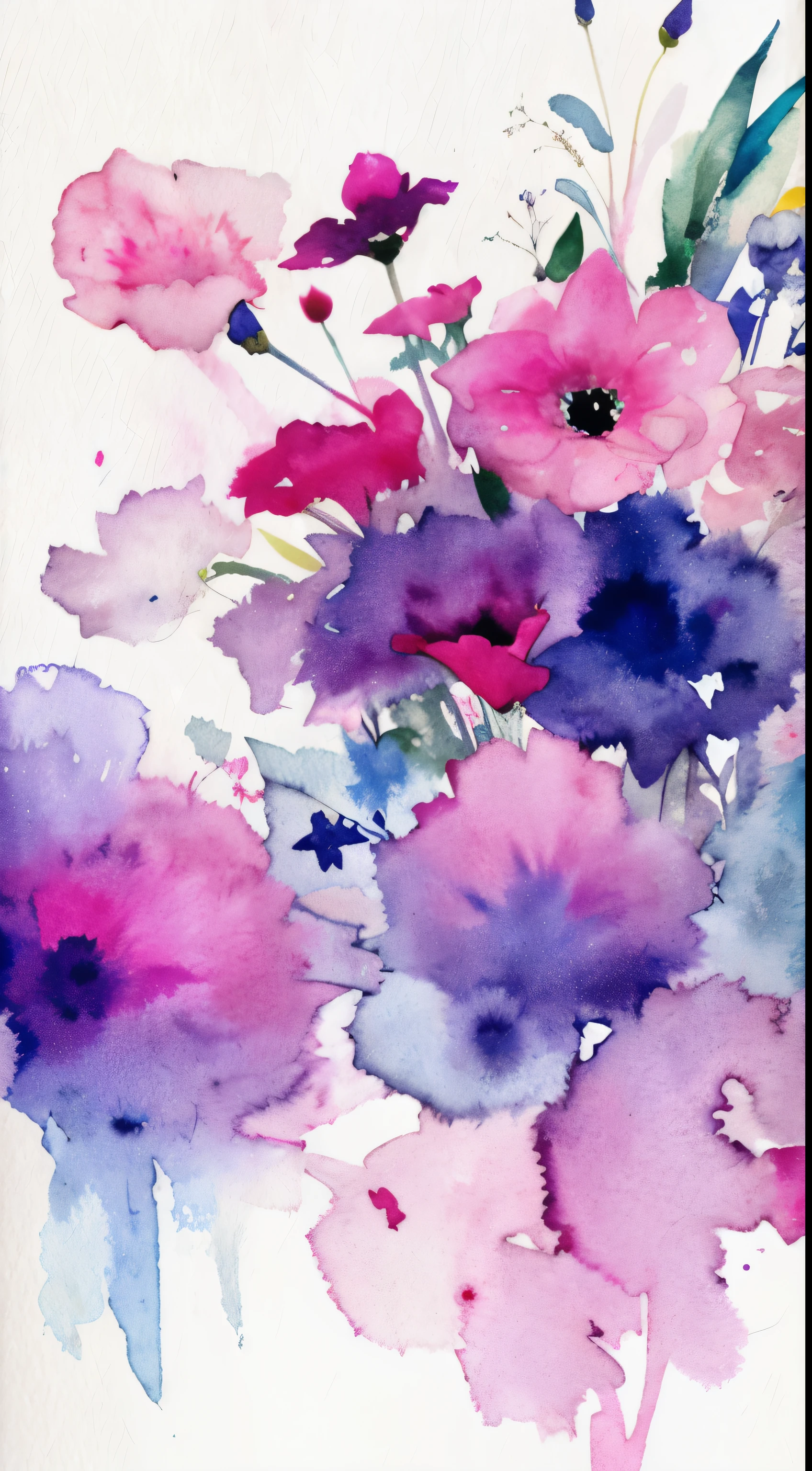 1girl,flower, Lisianthus ,in the style of light pink and light azure, dreamy and romantic compositions, pale pink, ethereal foliage, playful arrangements,fantasy, high contrast, ink strokes, explosions, over exposure, purple and red tone impression , abstract, ((watercolor painting by John Berkey and Jeremy Mann )) brush strokes, negative space,