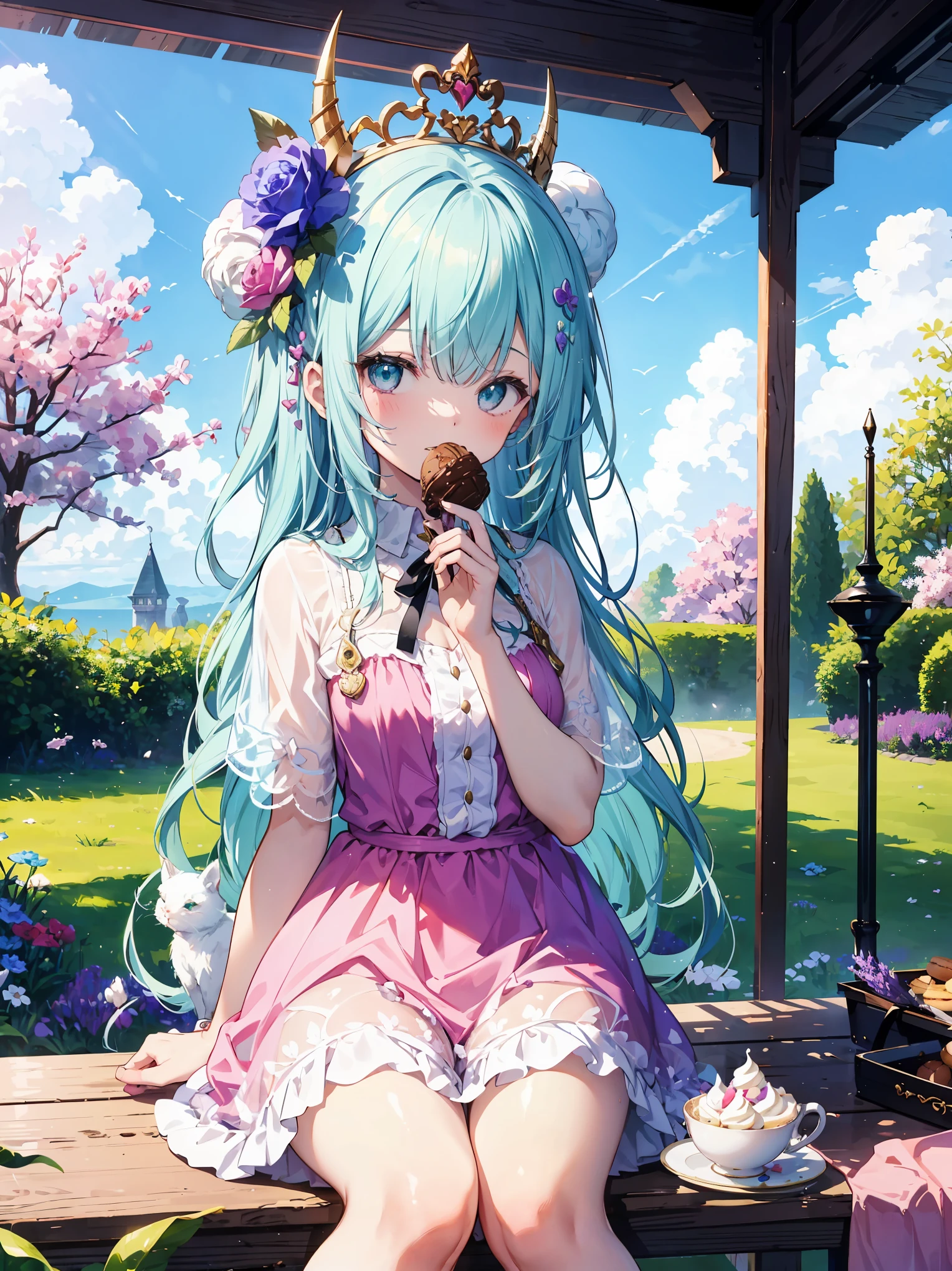 ((masterpiece)), ((top quality)), (super detailed), ((cute)), cute, (lovely), ((unbelievably super cute)), ((very detailed)), 4k, (8k), top quality,
Guidelines for creating illustrations that express a "dreamy cute" worldview.
Theme:.
Dreamy fairy-tale world
Sweet and romantic atmosphere
Expressing a girl's longing
Elements: 1.
1. colors: pastel colors: pink, light blue, lavender, mint green, etc.
Pastel colors: pink, light blue, lavender, mint green, etc.
Light shades: white, beige, cream, etc.
Sparkling elements: gold, silver, pearls, etc.
2. motifs: animals
Animals: rabbits, cats, bears, unicorns, etc.
Sweets: cakes, macaroons, ice cream, etc.
Magic items: walking sticks, tiaras, magic wands, etc.
Flowers: roses, ranunculus, violets, etc.
3. composition
Dreamy landscape: above the clouds, rainbow, castle, etc.
Girl in the center: sitting, standing, playing, etc.
Painted with animals or sweets
Fairy-tale accessories: hearts, stars, ribbons, etc.
4. tastes: soft line drawings
Soft line drawings
Delicate depiction
Rounded forms
Watercolor, pastel-like texture
Generated example: A girl in a pink dress on a cloud with a rabbit and a macaron.
Above the clouds, a girl in a pink dress is holding a rabbit and macaroons
Girl on unicorn flying toward rainbow against lavender sky
In a mint green castle, a girl is making a cake with a magic stick
In a white room decorated with lace and ribbons, a girl is having a tea party.