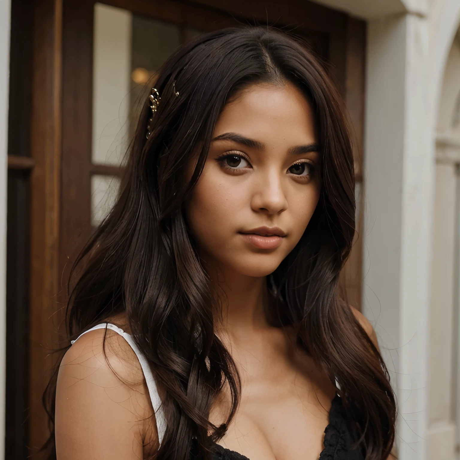 Morena uma princesa cabelo curto preto cabelo cacheado