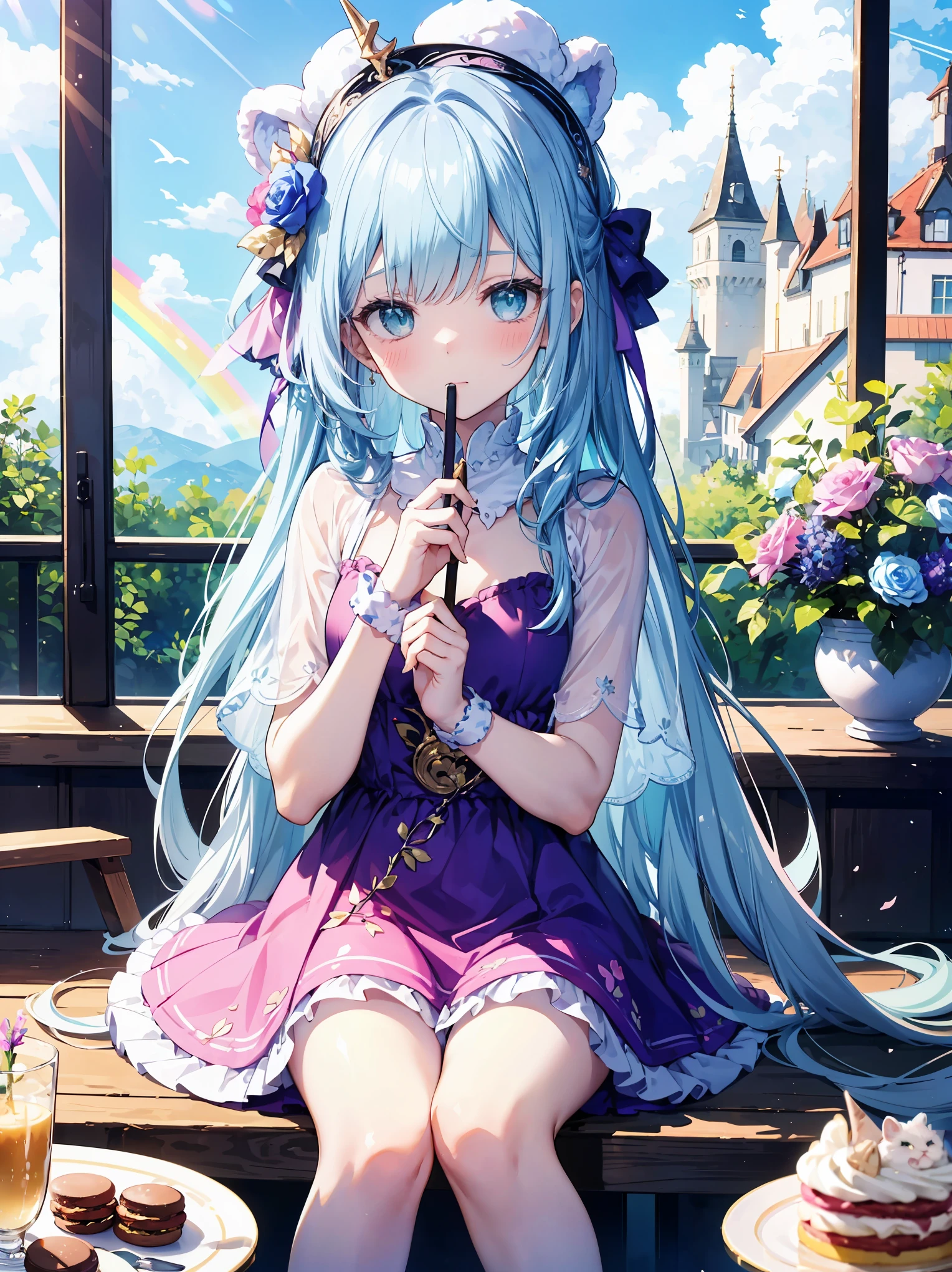 ((masterpiece)), ((top quality)), (super detailed), ((cute)), cute, (lovely), ((unbelievably super cute)), ((very detailed)), 4k, (8k), top quality,
Guidelines for creating illustrations that express a "dreamy cute" worldview.
Theme:.
Dreamy fairy-tale world
Sweet and romantic atmosphere
Expressing a girl's longing
Elements: 1.
1. colors: pastel colors: pink, light blue, lavender, mint green, etc.
Pastel colors: pink, light blue, lavender, mint green, etc.
Light shades: white, beige, cream, etc.
Sparkling elements: gold, silver, pearls, etc.
2. motifs: animals
Animals: rabbits, cats, bears, unicorns, etc.
Sweets: cakes, macaroons, ice cream, etc.
Magic items: walking sticks, tiaras, magic wands, etc.
Flowers: roses, ranunculus, violets, etc.
3. composition
Dreamy landscape: above the clouds, rainbow, castle, etc.
Girl in the center: sitting, standing, playing, etc.
Painted with animals or sweets
Fairy-tale accessories: hearts, stars, ribbons, etc.
4. tastes: soft line drawings
Soft line drawings
Delicate depiction
Rounded forms
Watercolor, pastel-like texture
Generated example: A girl in a pink dress on a cloud with a rabbit and a macaron.
Above the clouds, a girl in a pink dress is holding a rabbit and macaroons
Girl on unicorn flying toward rainbow against lavender sky
In a mint green castle, a girl is making a cake with a magic stick
In a white room decorated with lace and ribbons, a girl is having a tea party.