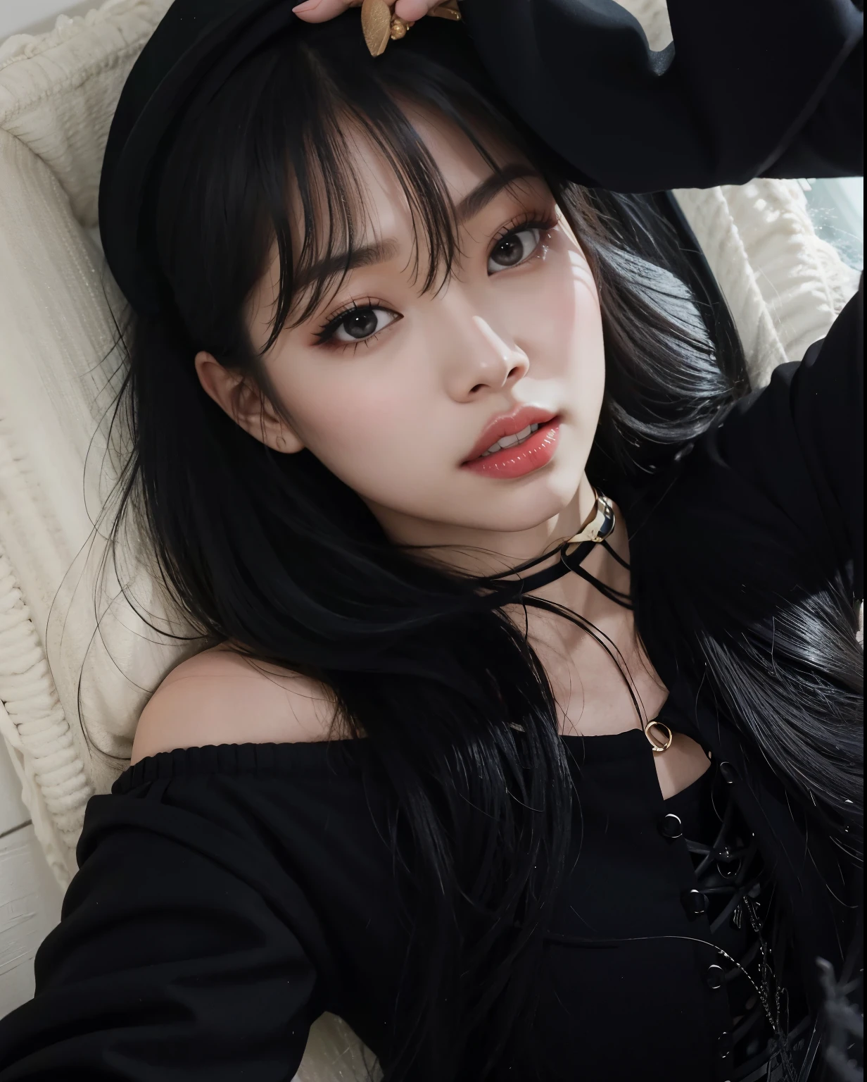 Jennie wore black clothes and a bow around her neck, 2 2 anos, with hat, 21 anos, 18 anos, basia tran | |, , angie lobo, Sakimichan, Amouranto, Cara sexy, Boa , Yelena Belova, 2 3 anos, jennie blackpink