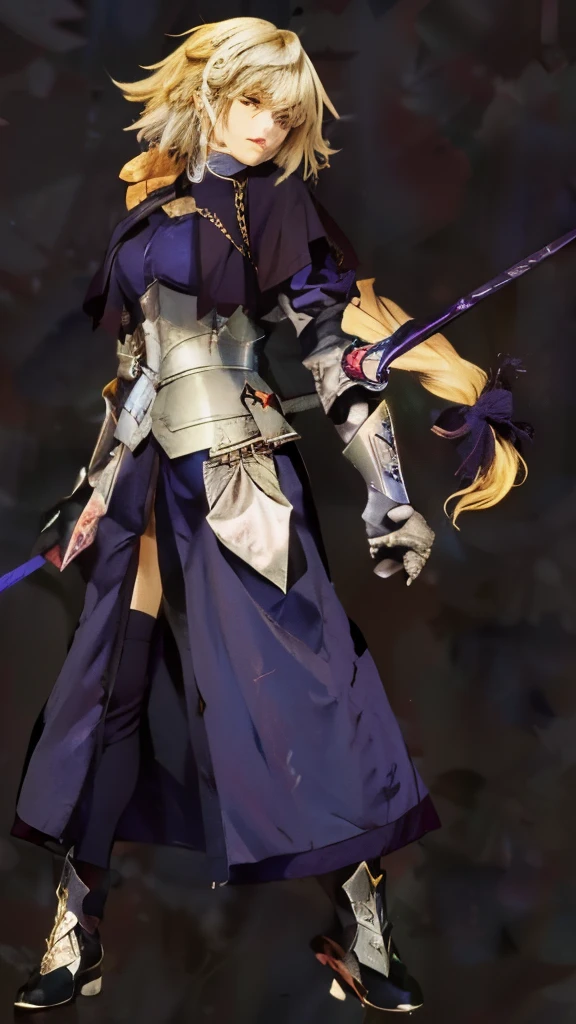 a woman in a long coat holding a sword and a sword, anime style like fate/stay night, made with anime painter studio, inspired by Li Chevalier, artoria pendragon, she is holding a sword, vector shaded anime, armor girl, female knight, cel - shaded art style, fate / stay night, clean detailed anime art, fate stay night