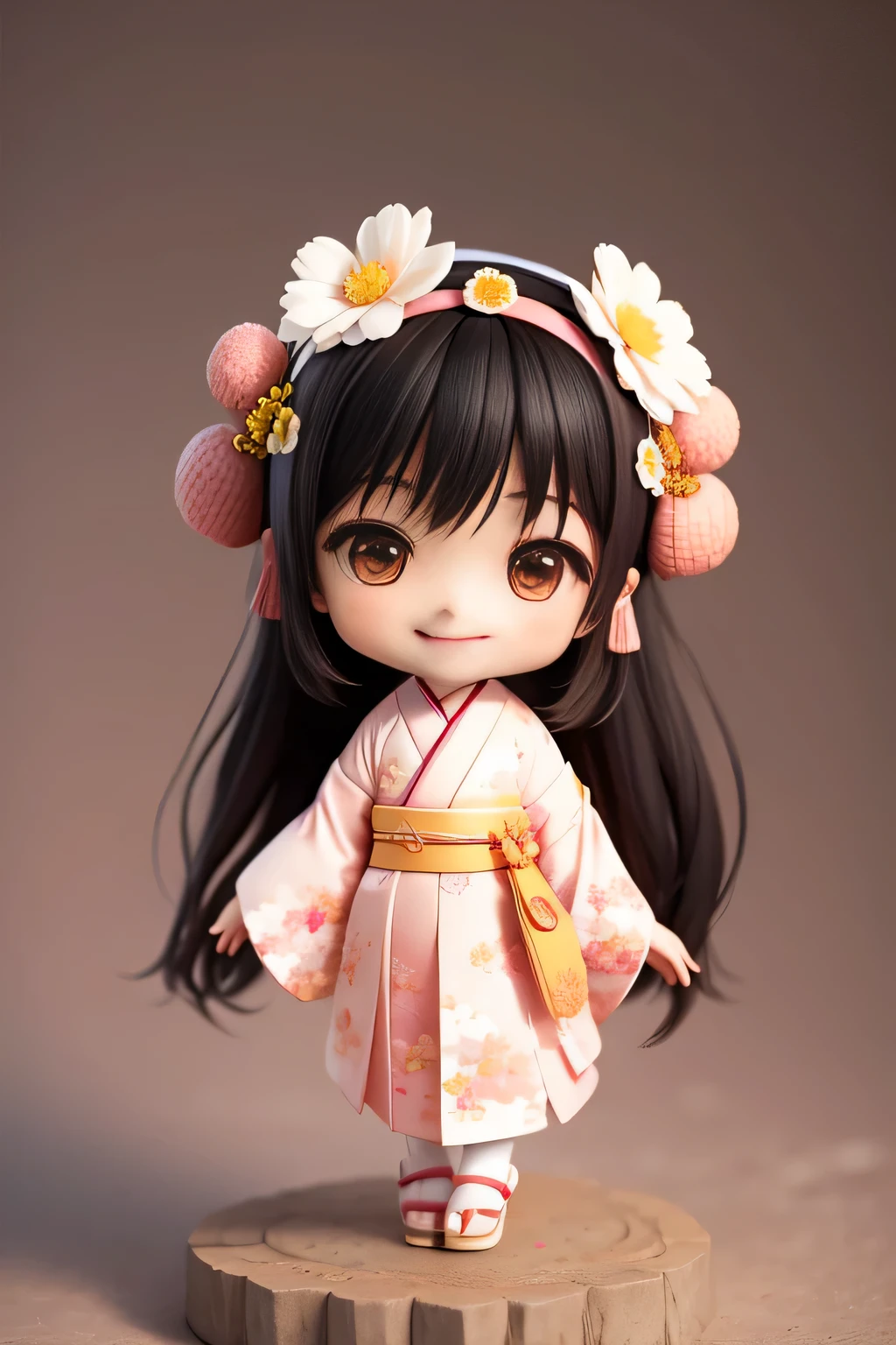 japanese girl、black hair、girl with flowers、smile、Little、anime、highest quality、cute、