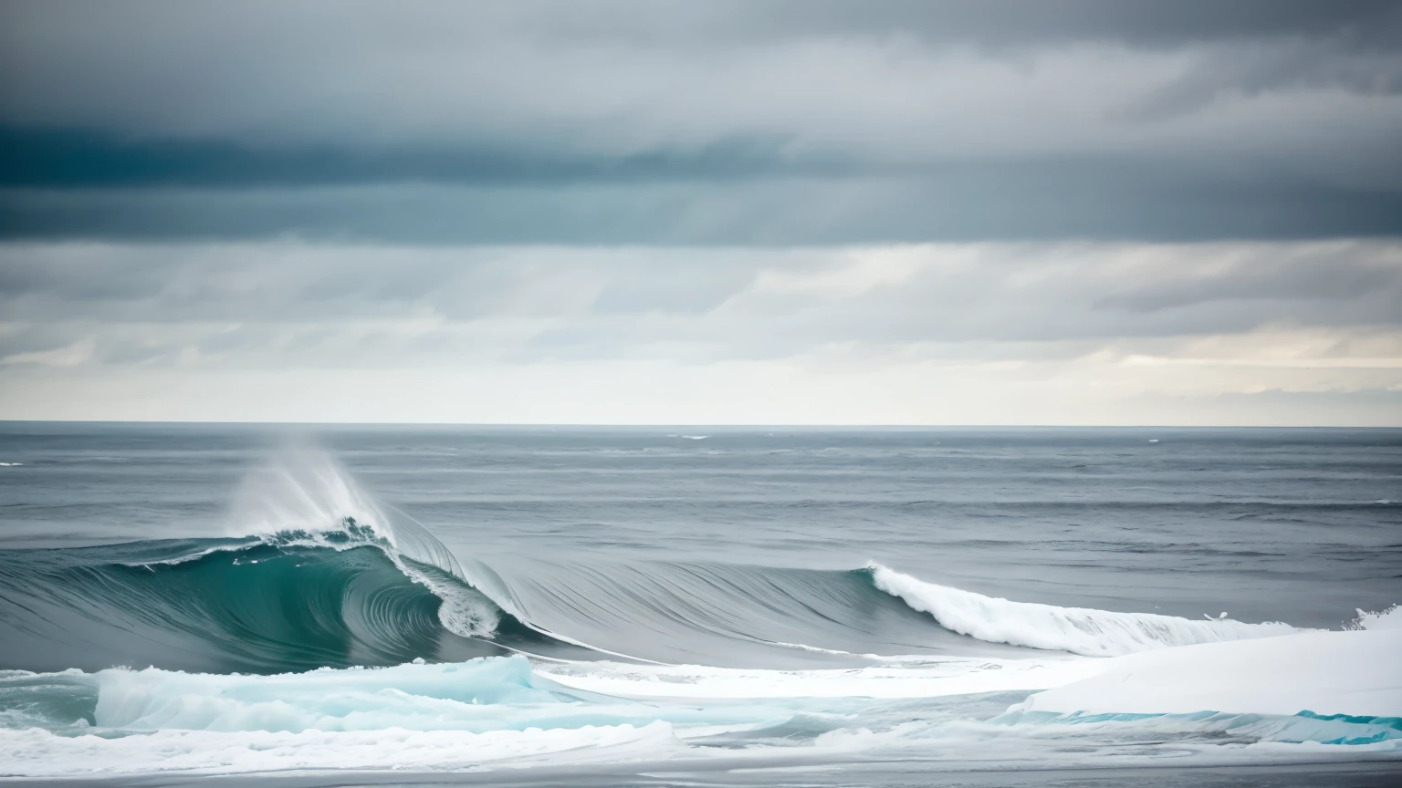 ocean with its icy embrace