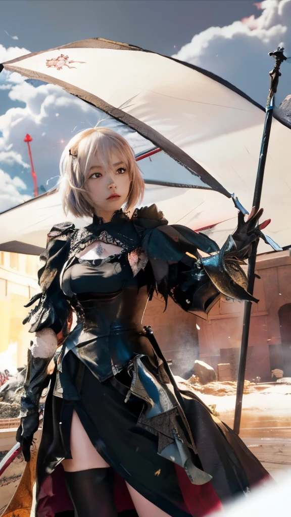 anime girl with a sword and a sword in her hand, nier autoamata, inspired by Li Chevalier, from arknights, fate grand order, 2b nier automata, best anime 4k konachan wallpaper, nier 2 b, nier, anime style like fate/stay night, holding a sword on her shoulder, armor girl