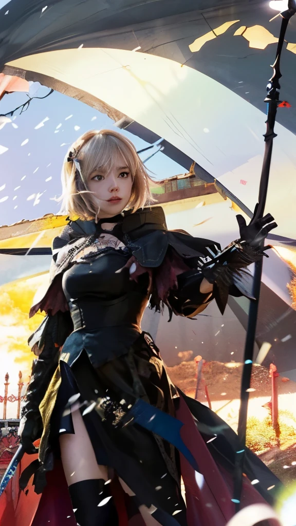 anime girl with a sword and a sword in her hand, nier autoamata, inspired by Li Chevalier, from arknights, fate grand order, 2b nier automata, best anime 4k konachan wallpaper, nier 2 b, nier, anime style like fate/stay night, holding a sword on her shoulder, armor girl
