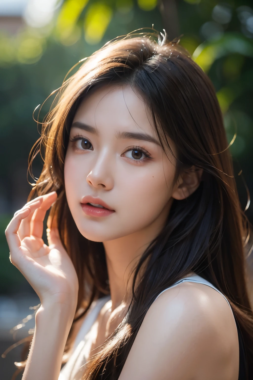 8k, masterpiece, RAW photo, best quality, photorealistic, extremely detailed CG unity 8k wallpaper, Depth of field, Cinematic Light, Lens Flare, Ray tracing, (extremely beautiful face, beautiful lips, beautiful eyes), intricate detail face, ((ultra detailed skin)