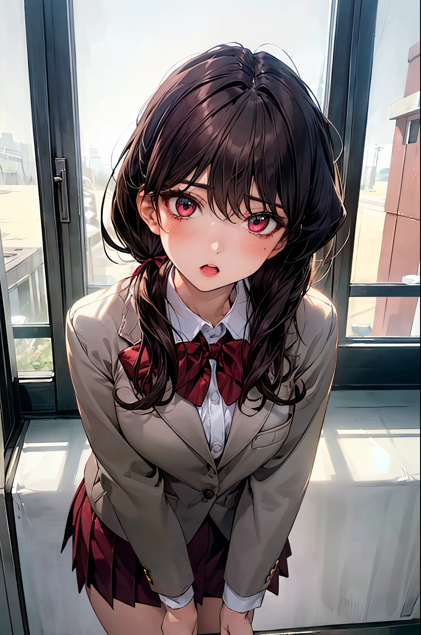 ((Highest quality, High resolution, masterpiece, detailed)),
View your audience, Cowboy Shot, Written boundary depth, Anatomically correct, 1people, female, Perfect Face, Cute and symmetrical face, Shiny skin,
(Medium Hair, Blonde), Chestnut brown eyes, Long eyelashes, (Large Breasts:0.8),
Beautiful details, Beautiful Hair, Beautiful Face, Beautiful clavicle, Beautiful body, Beautiful breasts, Beautiful thighs, Beautiful feet,
(Collared shirt, Blue pleated skirt, Red tie, White panties),
(Beautiful views), evening, walk, City, (tears, Angry expression), Skirt Lift,