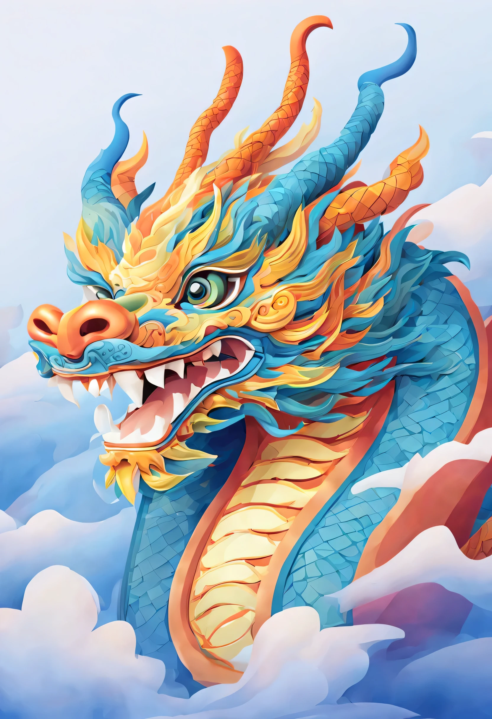C4D style! Vector drawing,Chinese leader, In the middle,looking at the audience, Symmetrical, Flat illustrations are very detailed,Reasonable design,Advanced color matching,gradient color,Chinese color. Oriental elements, clear lines, evacuation, Details--niji 5