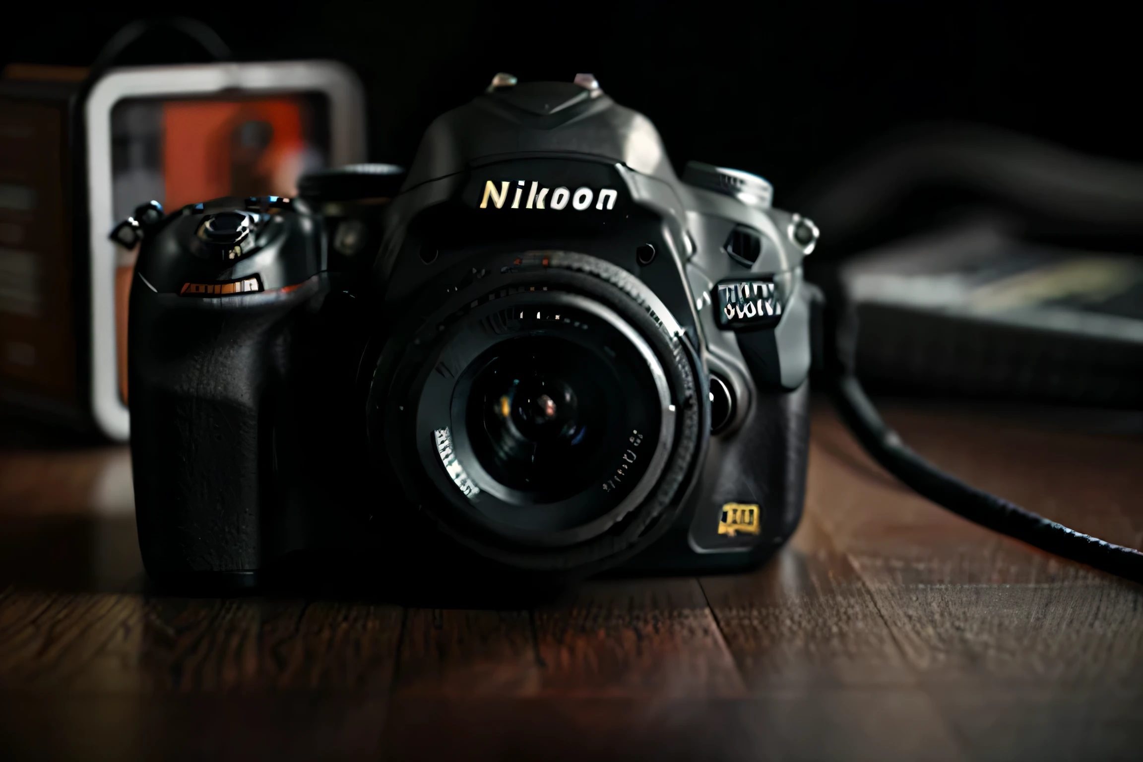 A realistic image of a DSLR Camera from the NIKON brand in the future in the year 2124.