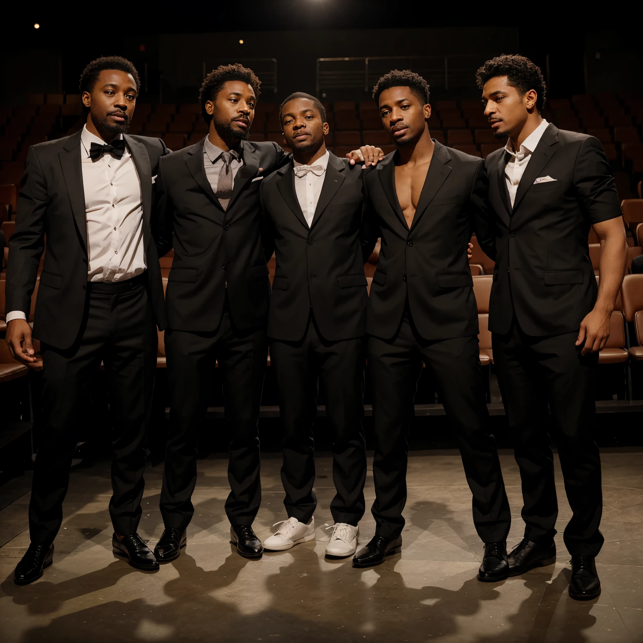 3 hombres negros mostrando su ano en un teatro