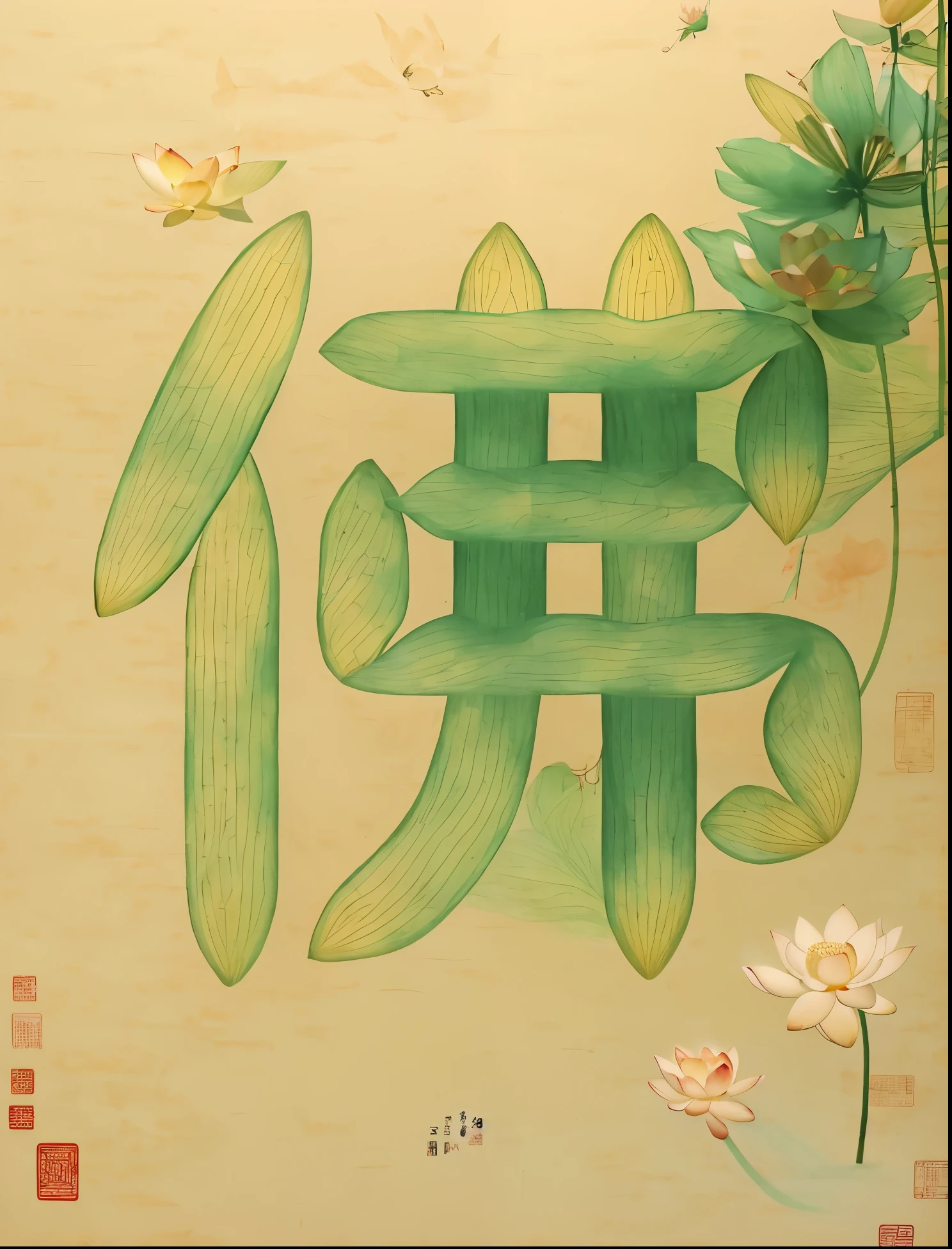 The Chinese characters for the word &quot;Buddha&quot; in the photo, title 汉子，Buddha statue，beautiful slender fingers，holding lotus flowers，cloud，landscape，Butterfly，contour，Line art，Minimalist Chinese ink painting，