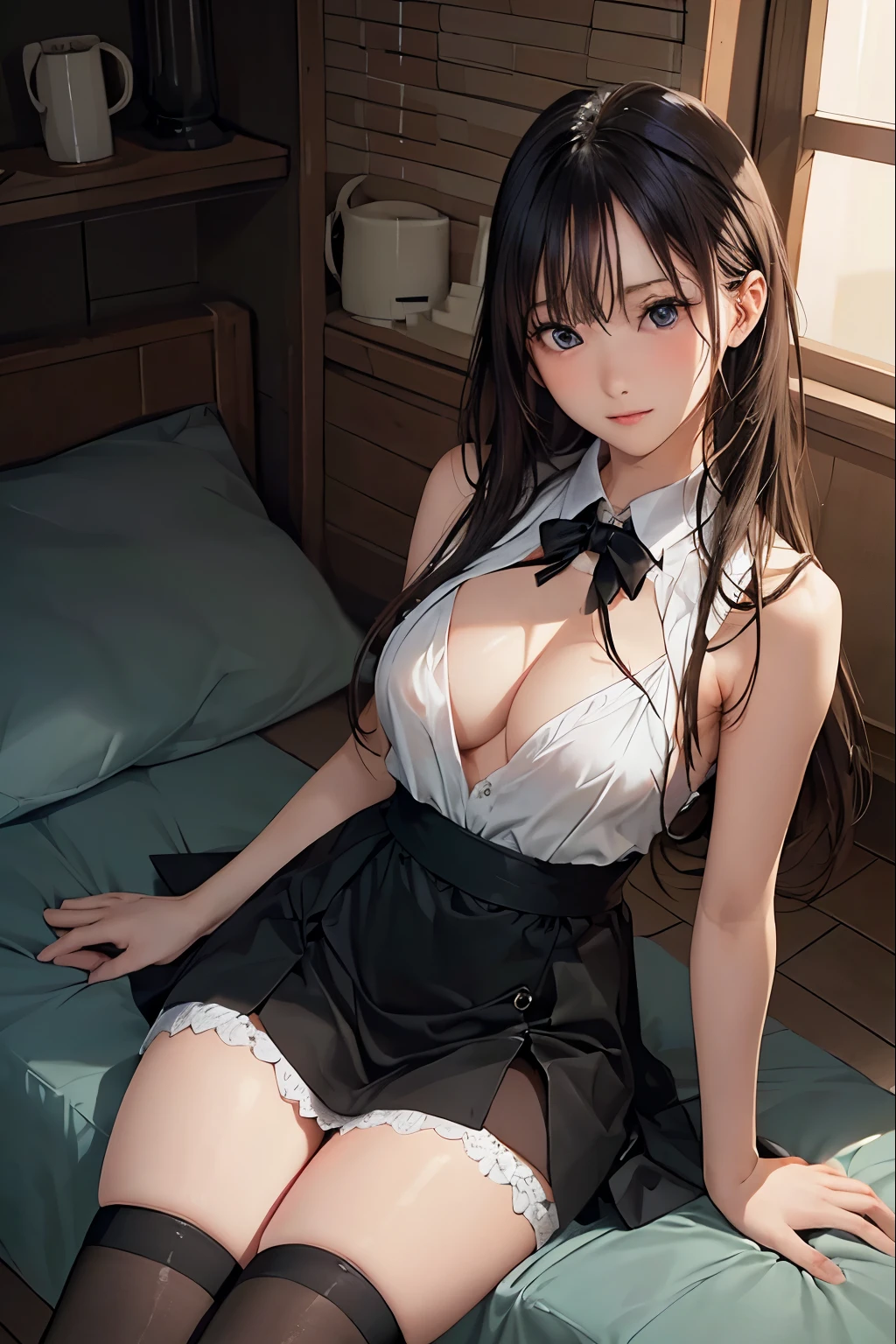 (masterpiece:1.2, top-quality), (realistic, photorealistic:1.4), (natural side lighting, movie lighting), looking at viewer, 1 girl, japanese, 25 years old, perfect face, perfect body, ((cute and symmetrical face)), shiny skin, long hair, straight hair, sideburns, hair intakes, blond hair, swept bangs, gold eyes, (middle breasts), slender, beautiful hair, beautiful face, beautiful detailed eyes, beautiful clavicle, beautiful body, beautiful thigh, ((beautiful legs)), Dress, Long skirt, ((Stilet Heels))、((black stockings on both legs))、 looking back, (blush), standing,NSFW