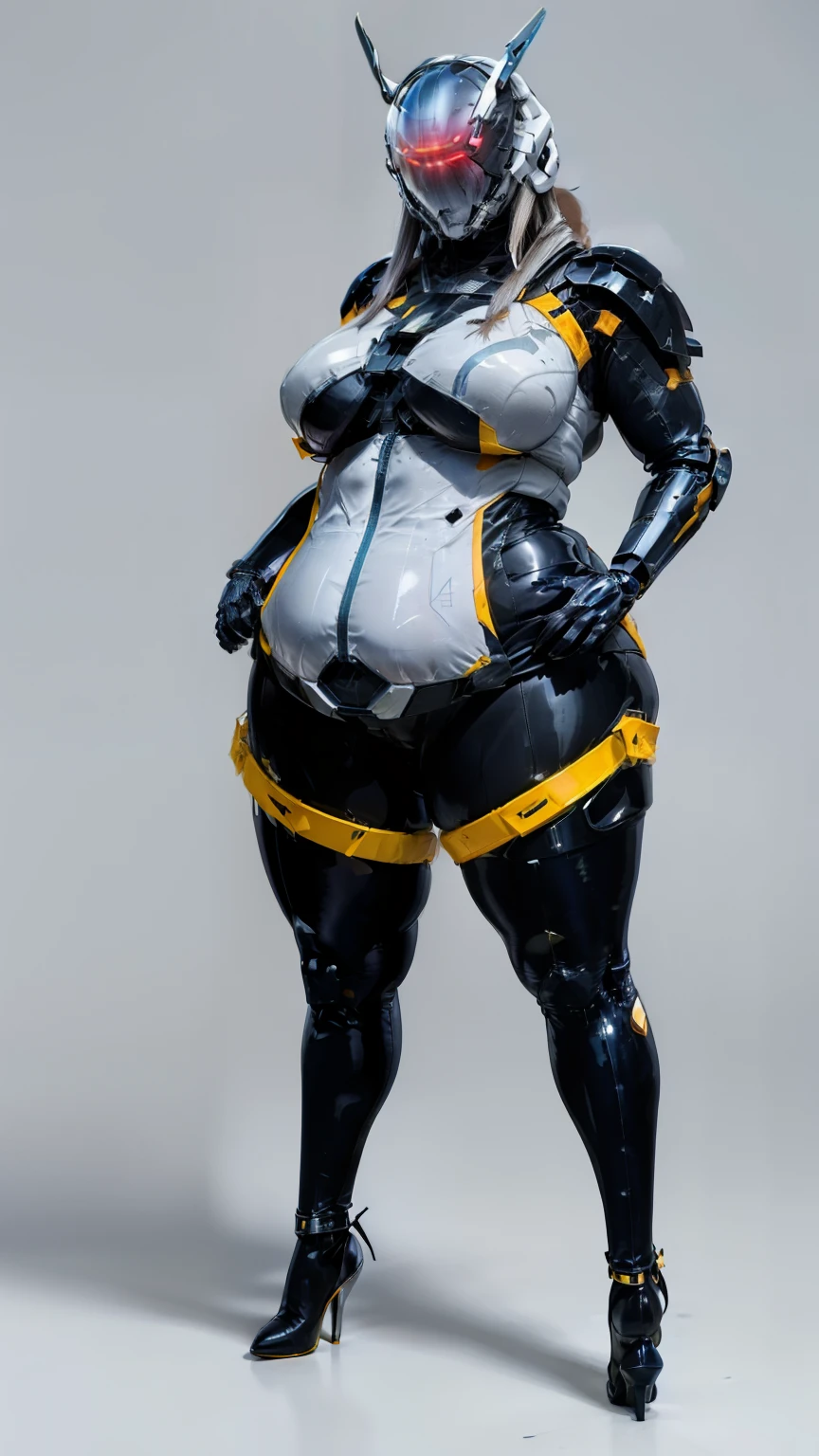 there is nothing, alone, Helmet, cowboy shot,
spaceship, industrial, performer,
(very detailed, masterpiece, highest quality), fat girl、adult woman、Chubby-chan、thick body、reality、professional photos、genuine、thick body, big 、 big ass、big belly、thick thighs、mechanical bodysuit, サイバーHelmet,visor、 Tight silver suit,、full body portrait、high heels、full body portrait、stand on tiptoe、facing forward、model standing、standing with legs apart、