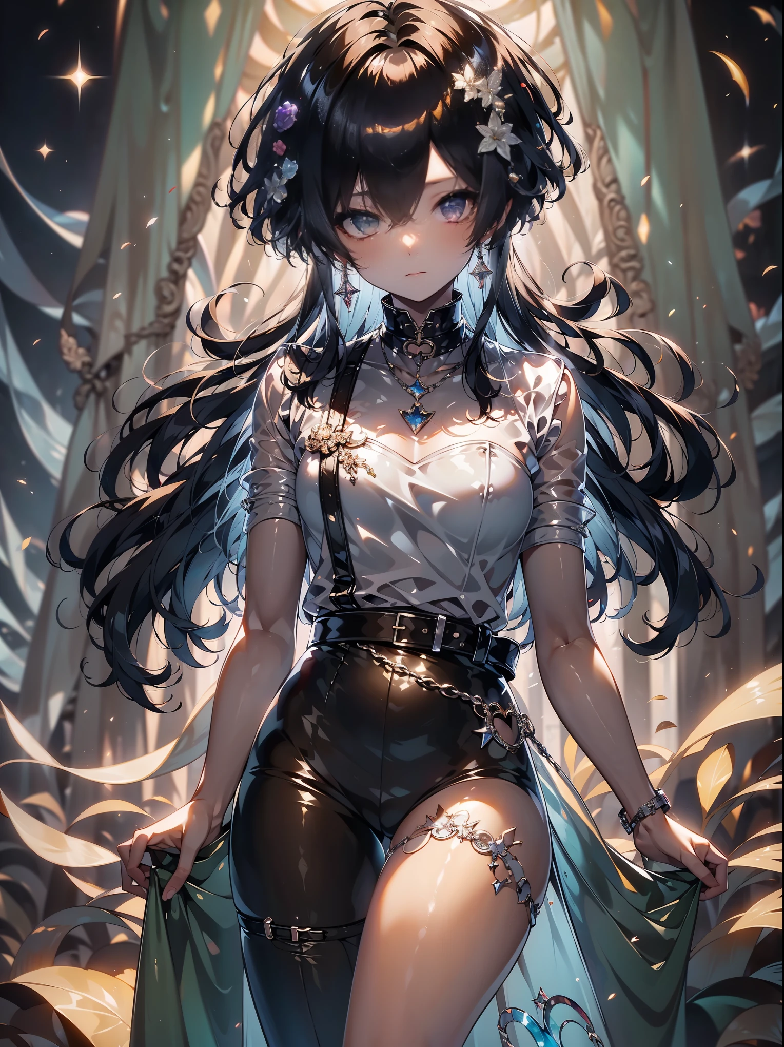 (masterpiece, high quality, Detailed CG 8k wallpapers and exquisite illustrations) miguel, Young and talented Afro-Latinx magician: dark, Until then, curly hair, , There is heterochronicity, (Hero).、facing forward