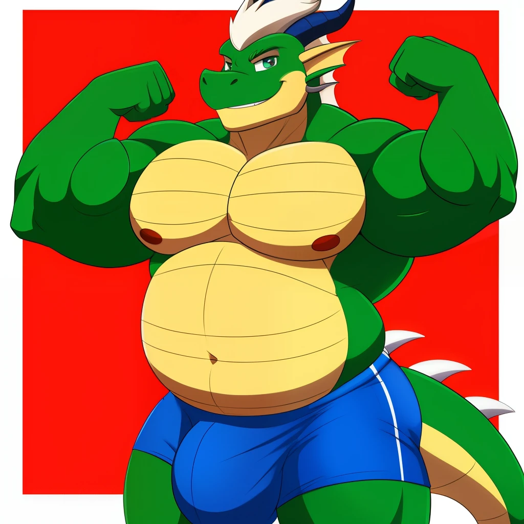 Solo, male, anthro chubby dragon, best quality, masterpiece, looking at camera, flexing, big muscles, big bulge, wearing boxers.

By artistname1, by painterdude, by dragonlover66, by chubbydragonfan, by draconicartist, the anthro chubby dragon is shown in the best quality masterpiece, proudly flexing his muscles for the camera. With a confident grin on his face, he flaunts his impressive chest and stomach, the bulge in his boxers adding to his allure. Overall, a true work of art.

(Note: Please replace "artistname1," "p