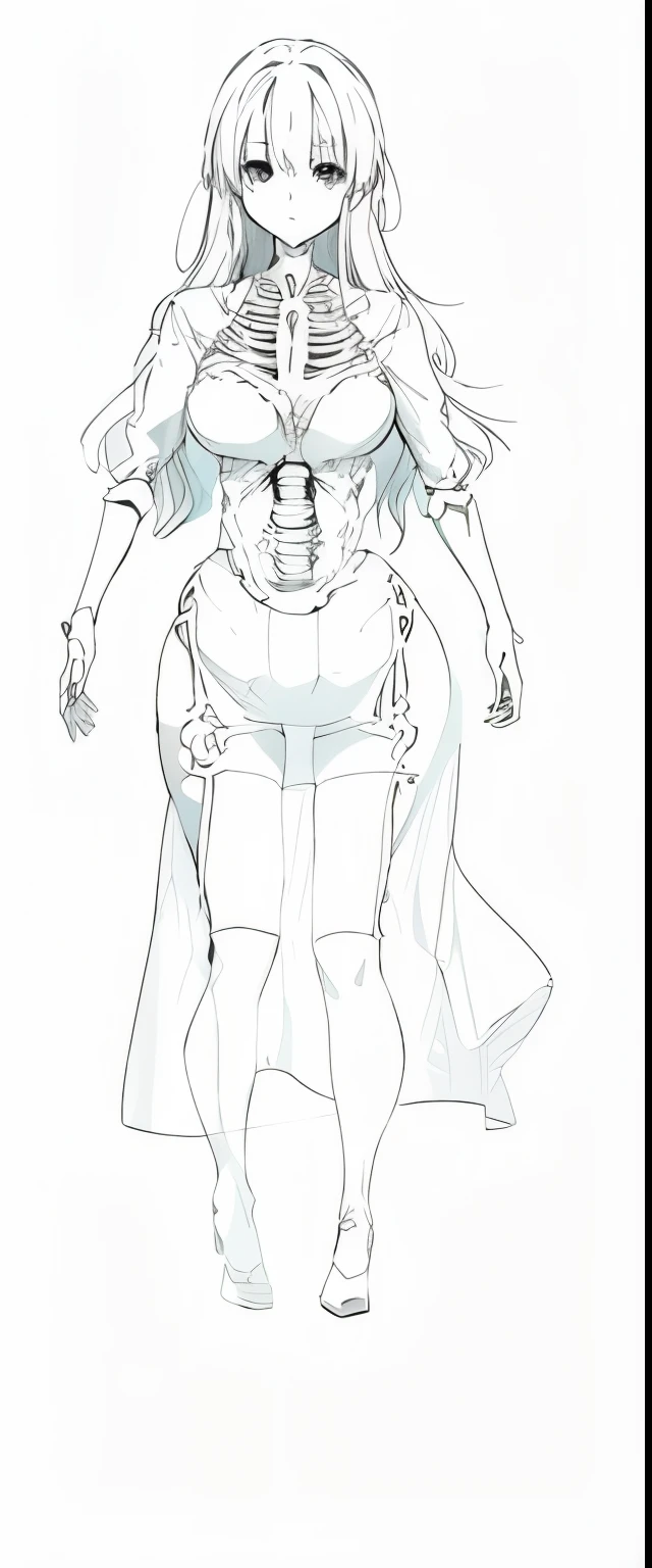 high quality，Skeleton Woman，Two dimensions，refine，cute，Plump and sexy thighs