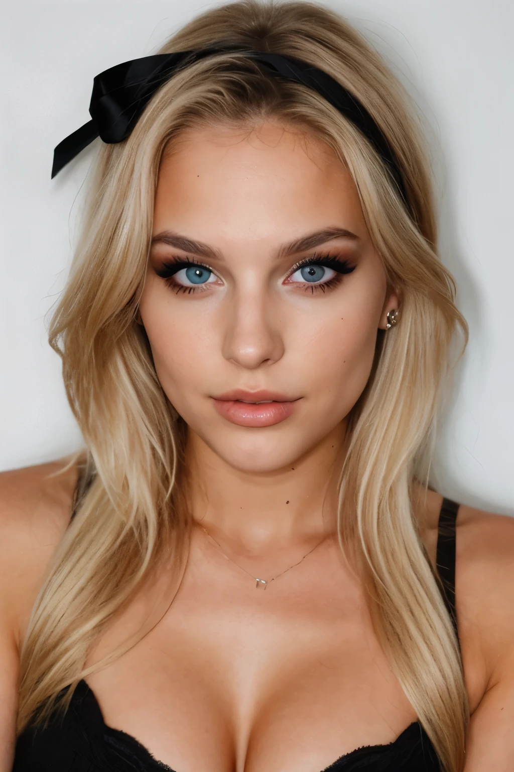 ((best quality)), ((masterpiece)), (detailed), perfect face, woman in black leggins , Sexy girl with brown eyes, blonde hair and big eyes, in artistic poses on the white background, blakc and white