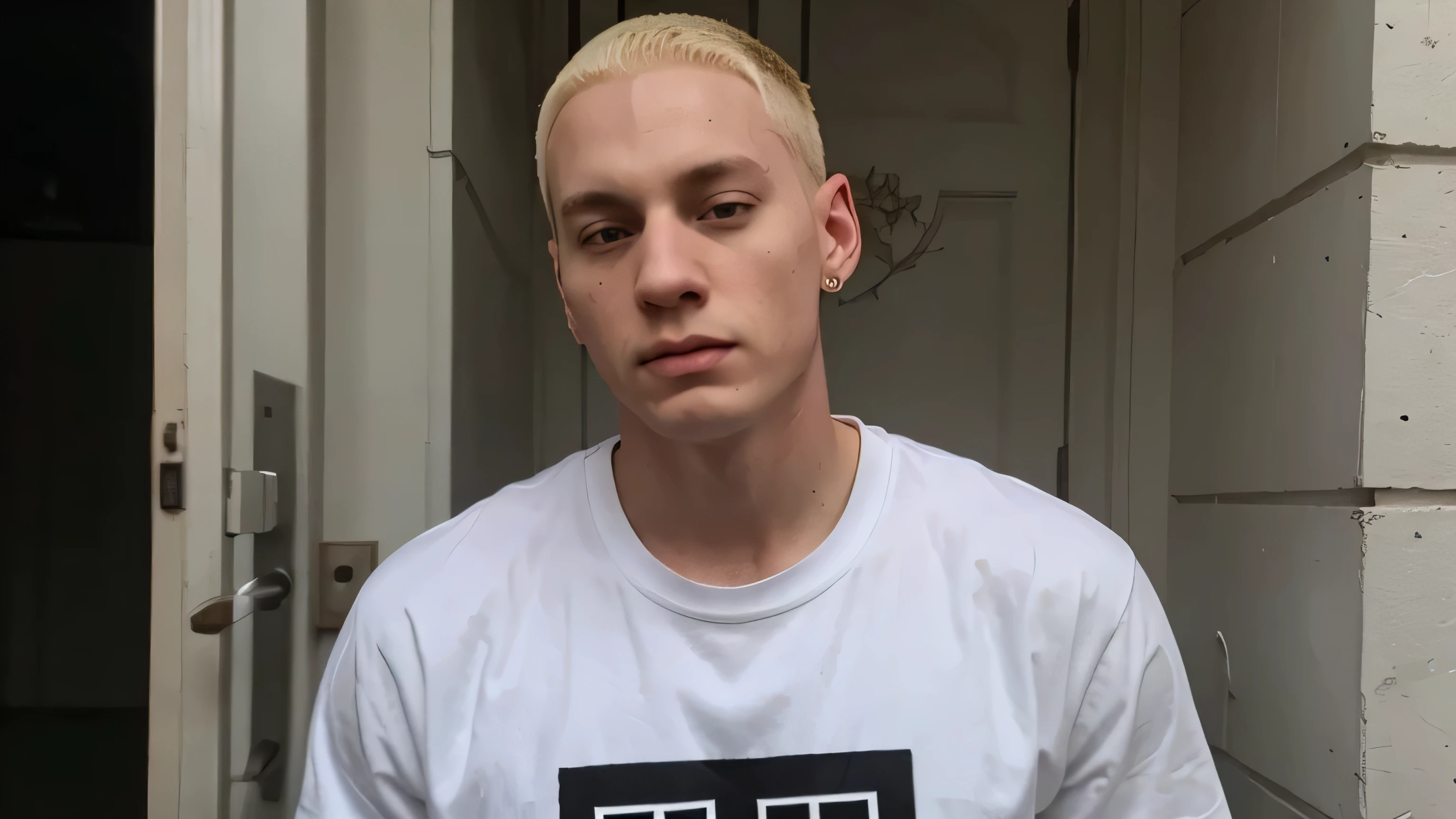 man looking exactly like eminem