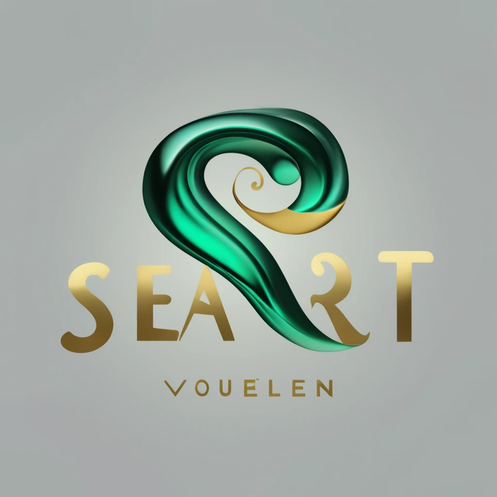 Logo "seaArt", text "seaArt", , txt says "seaArt" . gold silver and molten emerald, reminiscent of Alberto Seveso's 3d. 32k, ultra-clear, digital render, golden ratio High Resolution, High Quality, Masterpiece